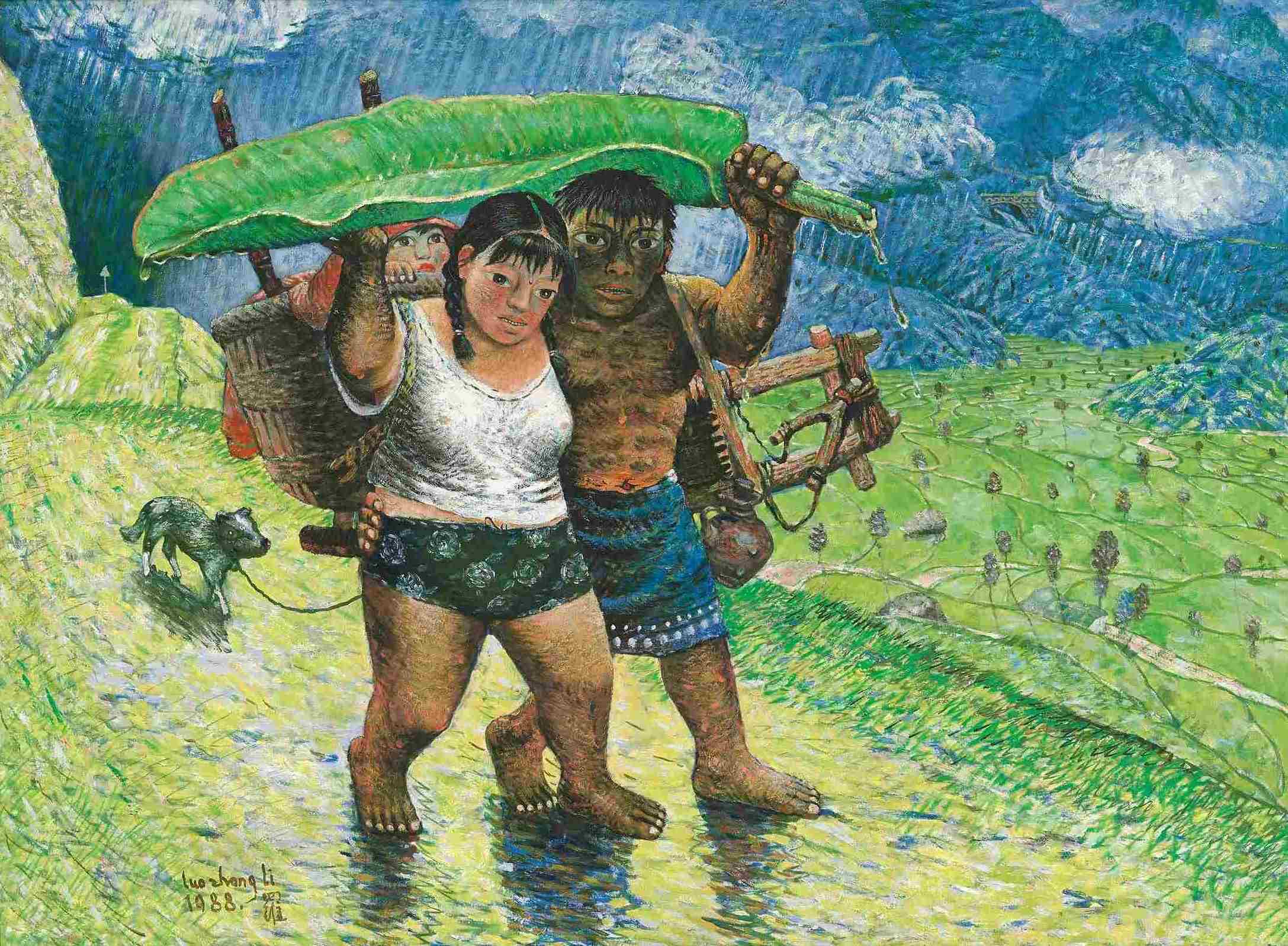 羅中立，《山路彎彎》，油彩 畫布，96×129.5 cm，1988。（中誠拍賣提供）