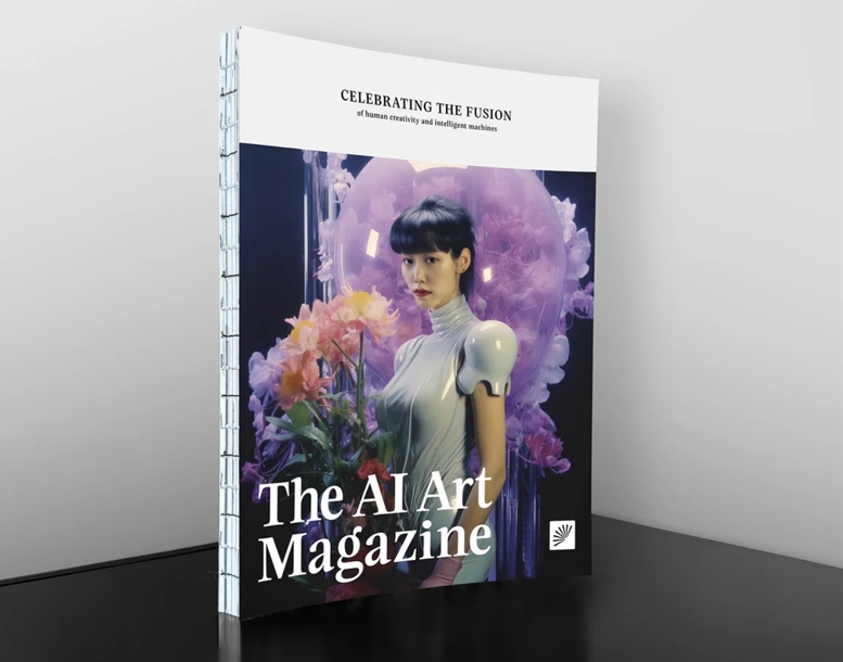 《AI藝術雜誌》第一期封面為日本人工智慧藝術家 Emi Kusano 的藝術作品。©The AI Art Magazine