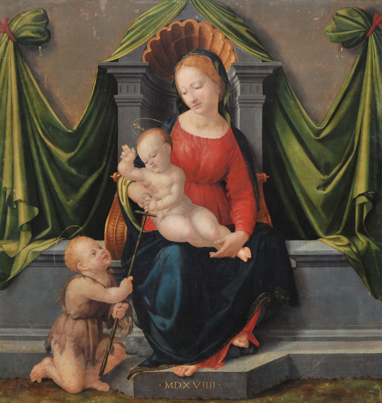 Francesco Granacci, 《Enthroned Madonna with Child and St John the Baptist》, 1519 © Odesa Museum of Western and Eastern A…