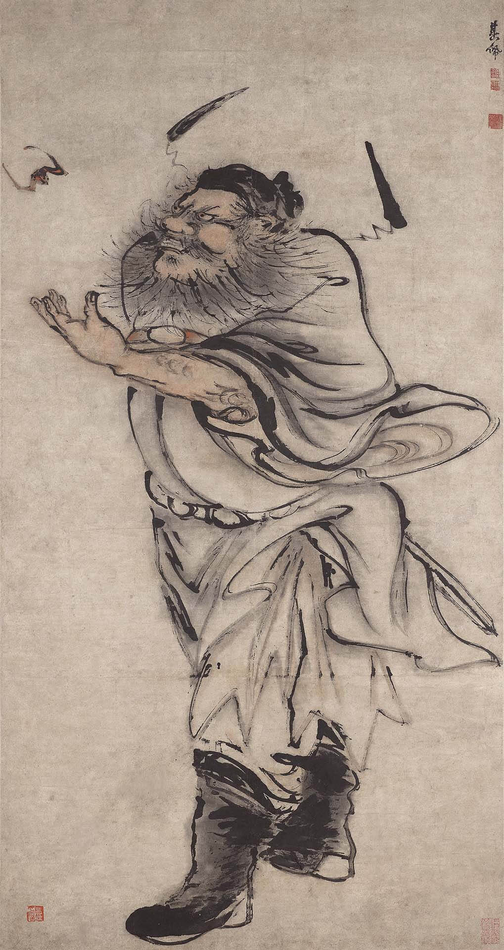 圖6 清 高其佩〈鍾馗迎福圖〉，紙本設色，私人收藏。