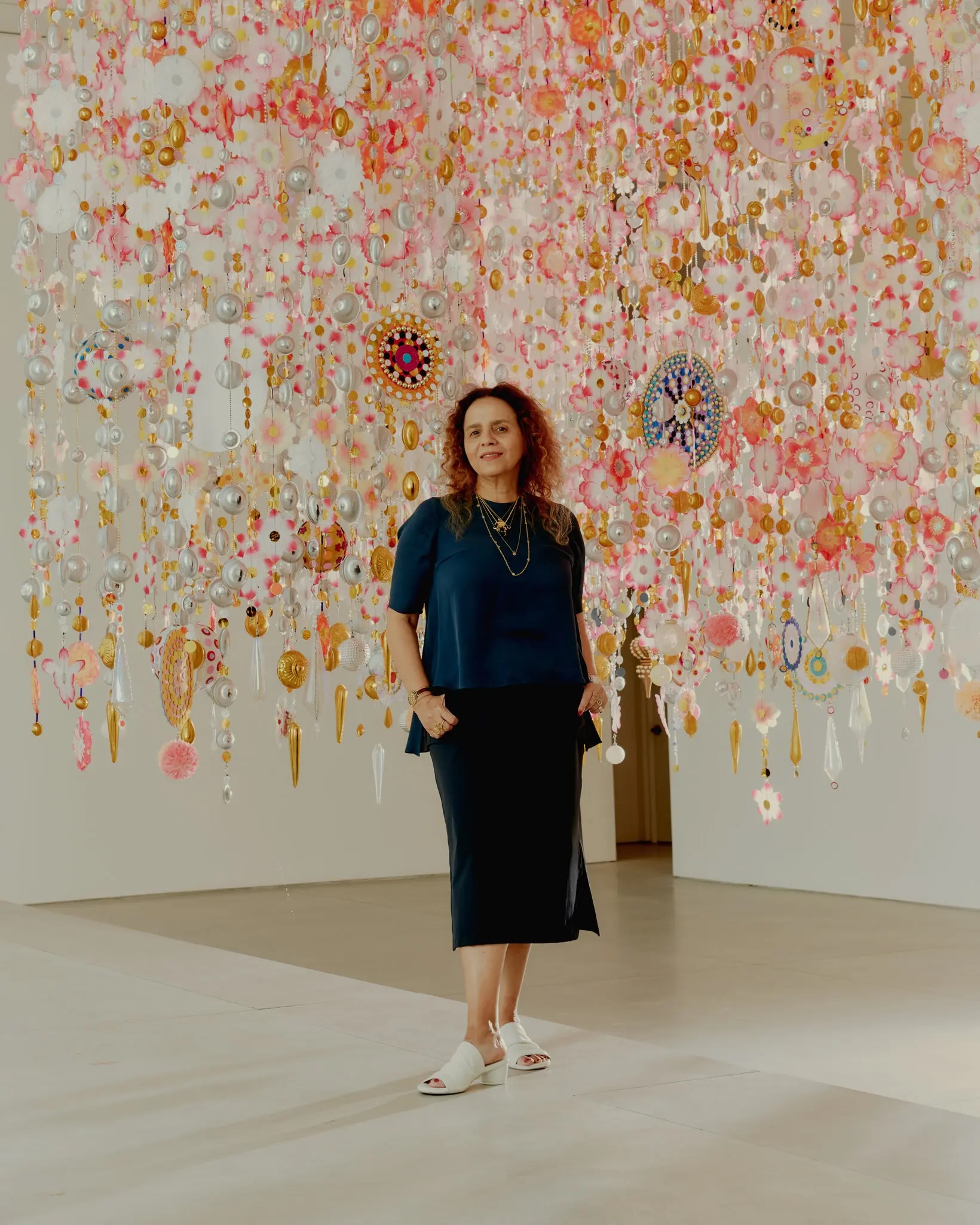 2022年，Beatriz Milhazes於佩斯畫廊舉辦近十年來在紐約的首次展覽。©The New York Times