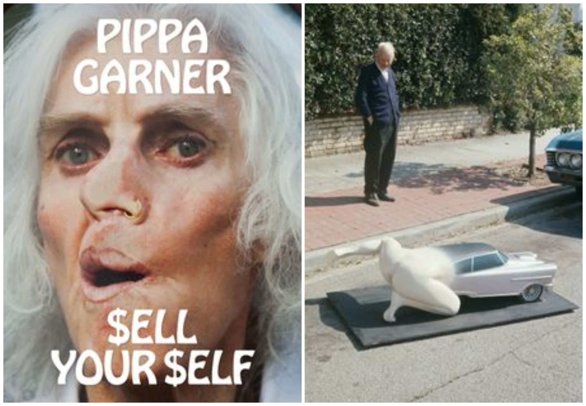皮帕．加納2024新書封面《Pippa Garner: SELL YOUR SELF》；雕塑作品《半人半車》 (Kar-Mann)。&nbsp;Photo: Courtesy of Pippa Garner。（Public Domain）