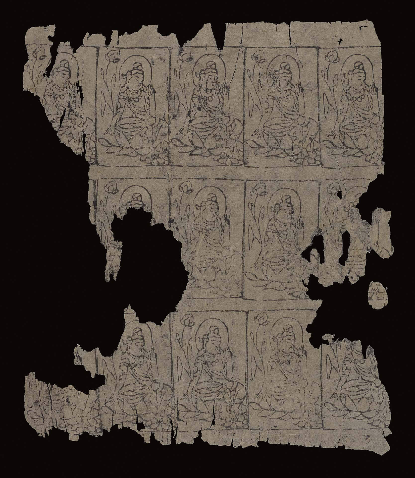 圖16 5至10世紀〈捺印觀音像〉，大英博物館藏（編號Or.8210/P.19(A) ）。©British Library Board