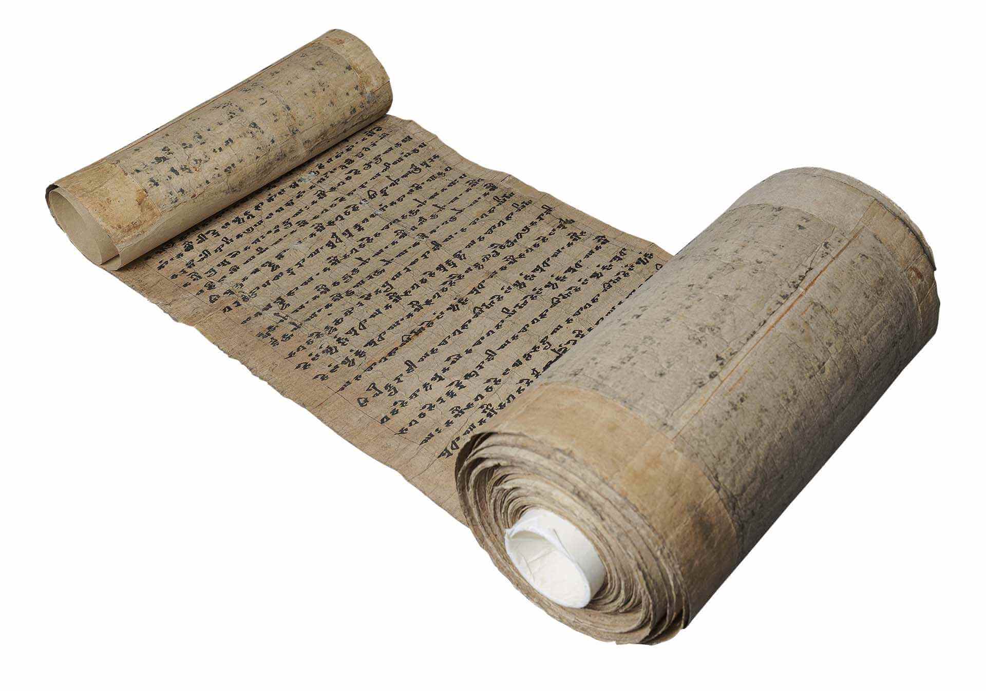 圖5 943年〈梵文與于闐文卷軸〉，大英博物館藏（編號IOL Khot S 46）。©British Library Board