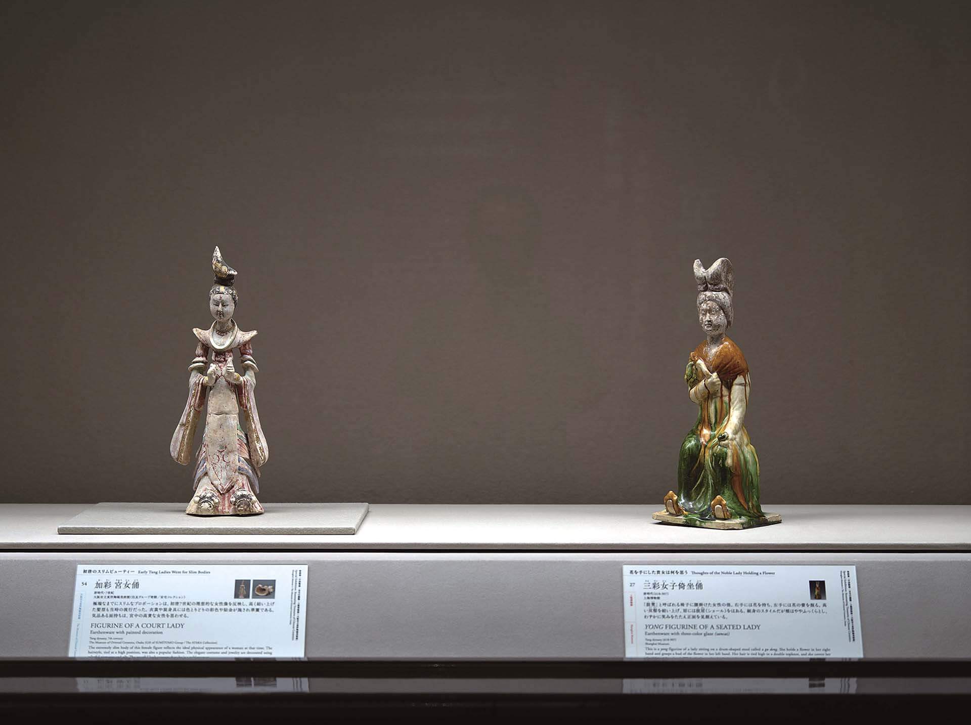 圖12 大阪市立東洋陶瓷美術館藏唐俑（左）和上海博物館藏唐俑（右）。