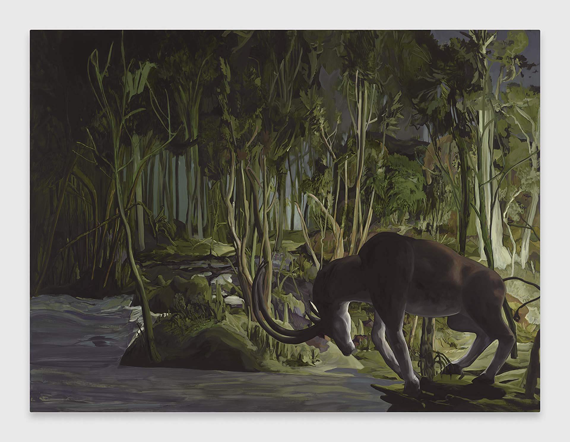 艾瑪．韋伯斯特，《獵人的花園 Hunter’s Garden》，亞麻布面油畫，182.9 × 243.8 cm，2025。（攝影／Marten Elder，貝浩登提供）