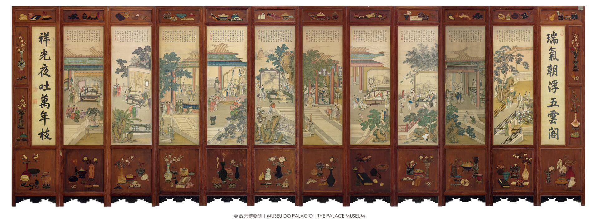 清代《花梨木邊歷朝賢后圖圍屏》，北京故宮博物院藏。（圖片出自：澳門藝術博物館FB粉絲專頁，©故宮博物院）