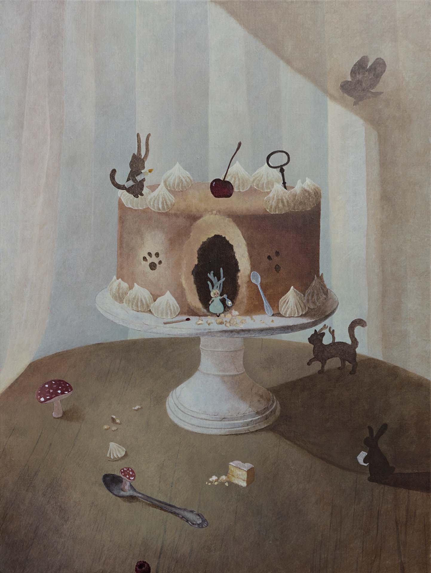 L GALLERY Sono Moon，《 A Little World Within My Heart》 ，壓克力顏料、畫布，90.9×60.6×2cm，2024。（台南藝術博覽會提供）