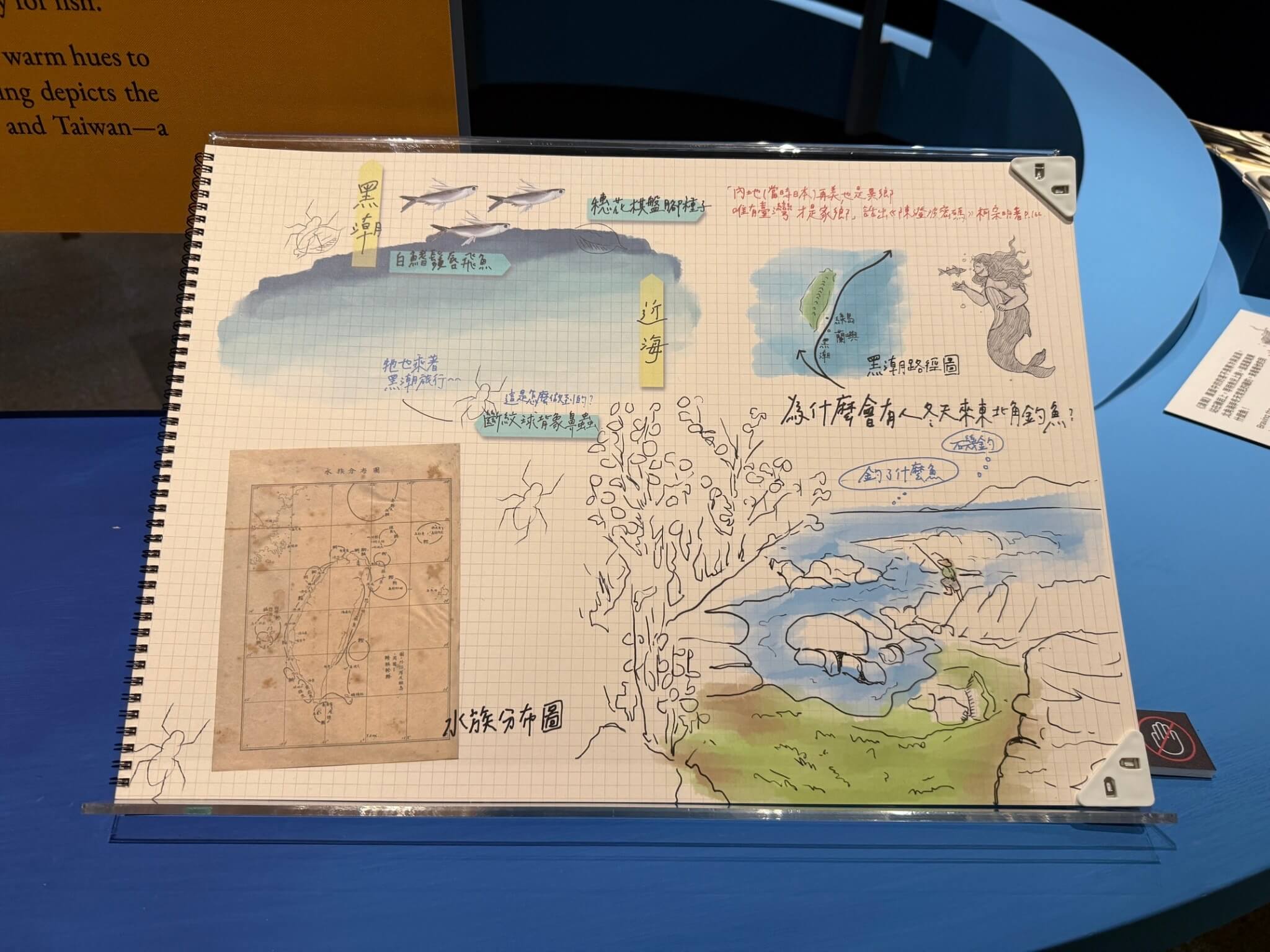 國立臺灣博物館與陳澄波文化基金會共同策劃「走揣・咱的所在－陳澄波百三特展」展覽現場的交換筆記。（攝影／朱佑霖）