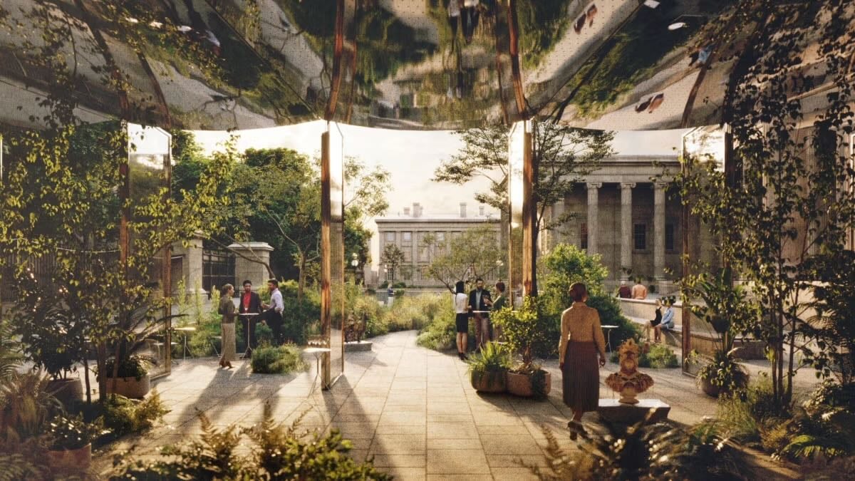 大英博物館宣布由位於倫敦的建築事務所Studio Weave贏得大英博物館入口改造競賽。圖為Studio Weave競圖投稿。© Studio Weave