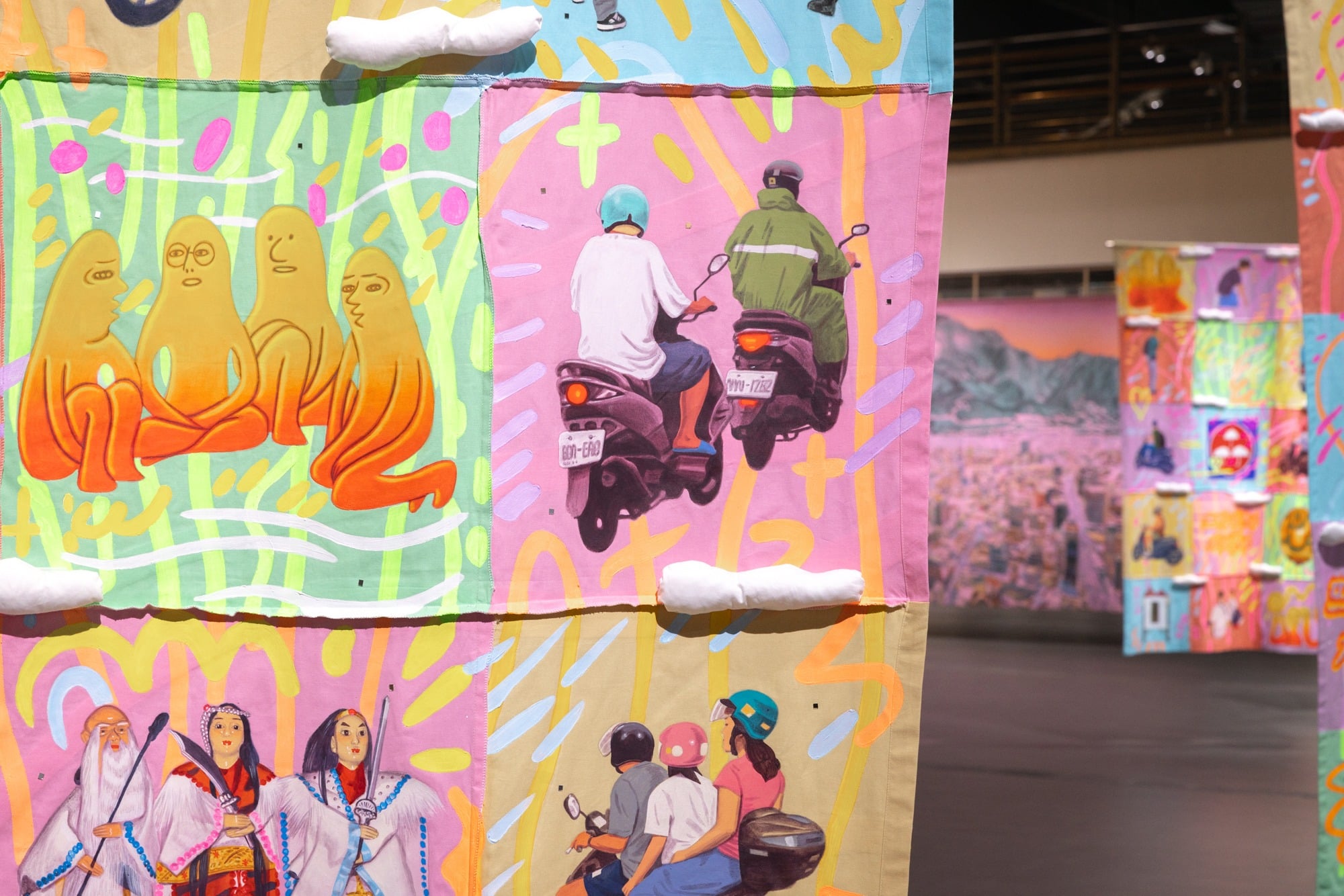 「所有令人屏息的—2024亞洲藝術雙年展」韓國藝術家李宇城《炙熱的風》於國美館展出現場。（國立臺灣美術館提供）