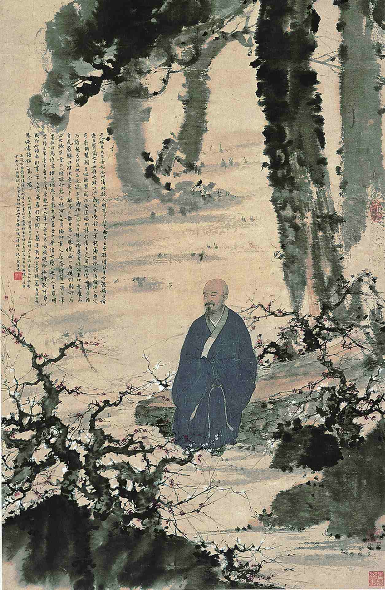 傅抱石《石濤上人像》，圖為局部。圖／清翫雅集
