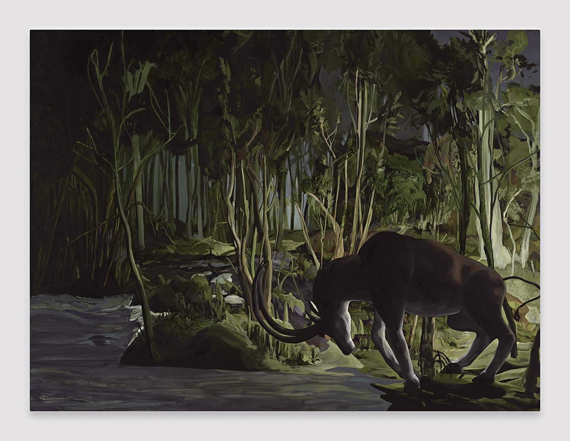 艾瑪．韋伯斯特，《獵人的花園 Hunter’s Garden》， 亞麻布面油畫，182.9×243.8 cm，2025。（攝影／Marten Elder，貝浩登提供）