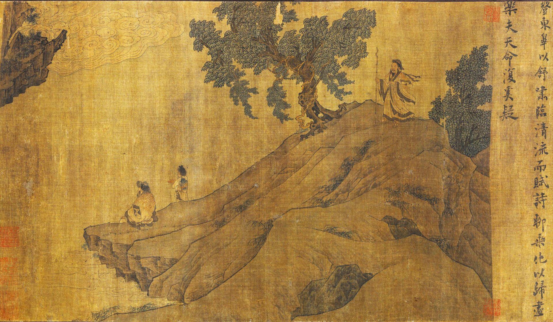 場景7｜北宋（傳）李公麟《陶淵明歸隱圖》局部，絹本設色，37.0× 521.5公分，美國華盛頓弗利爾美術館藏。（©弗利爾美術館）