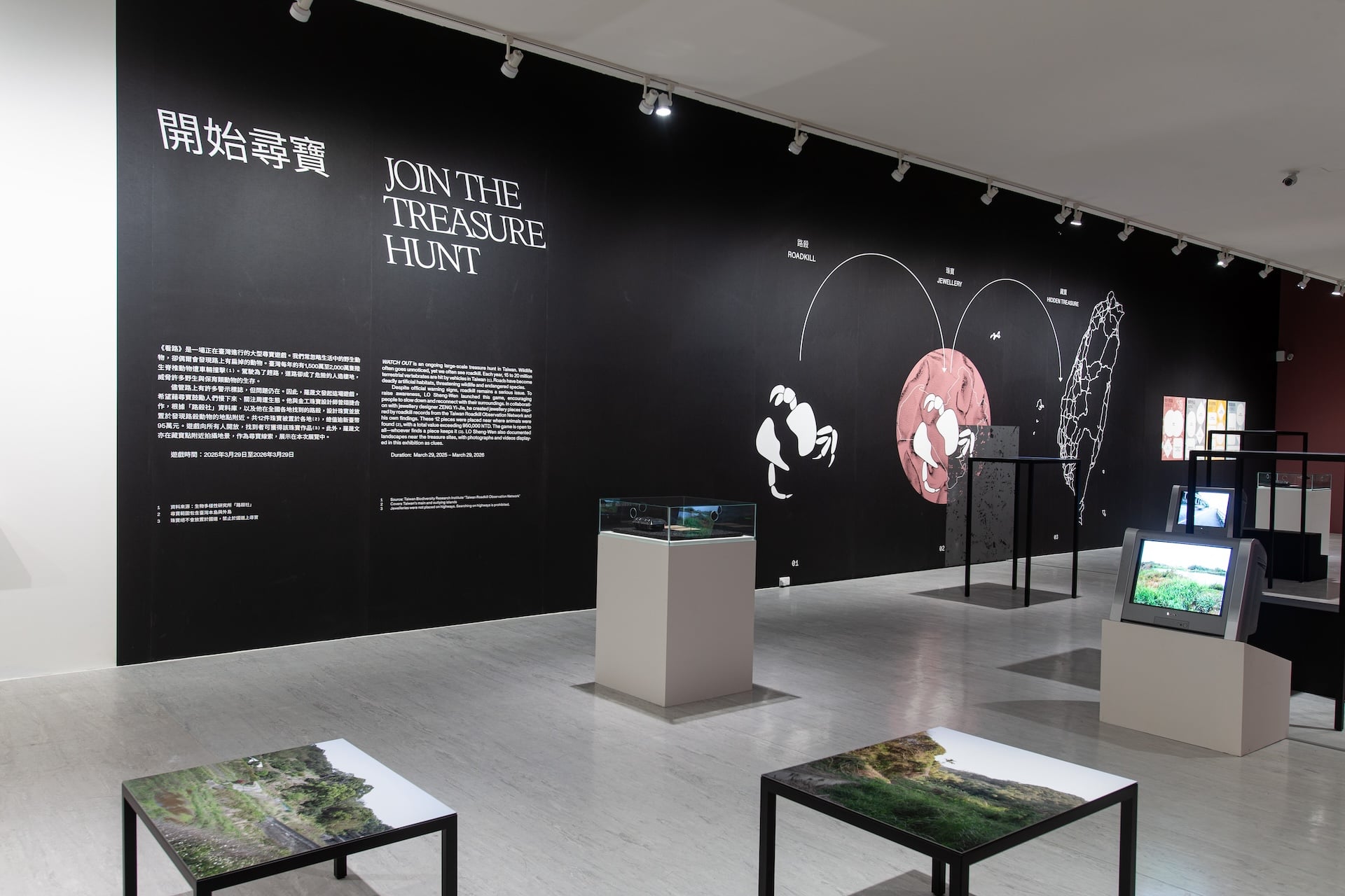 羅晟文「Watch Out」計畫展場照。（臺北市立美術館提供）