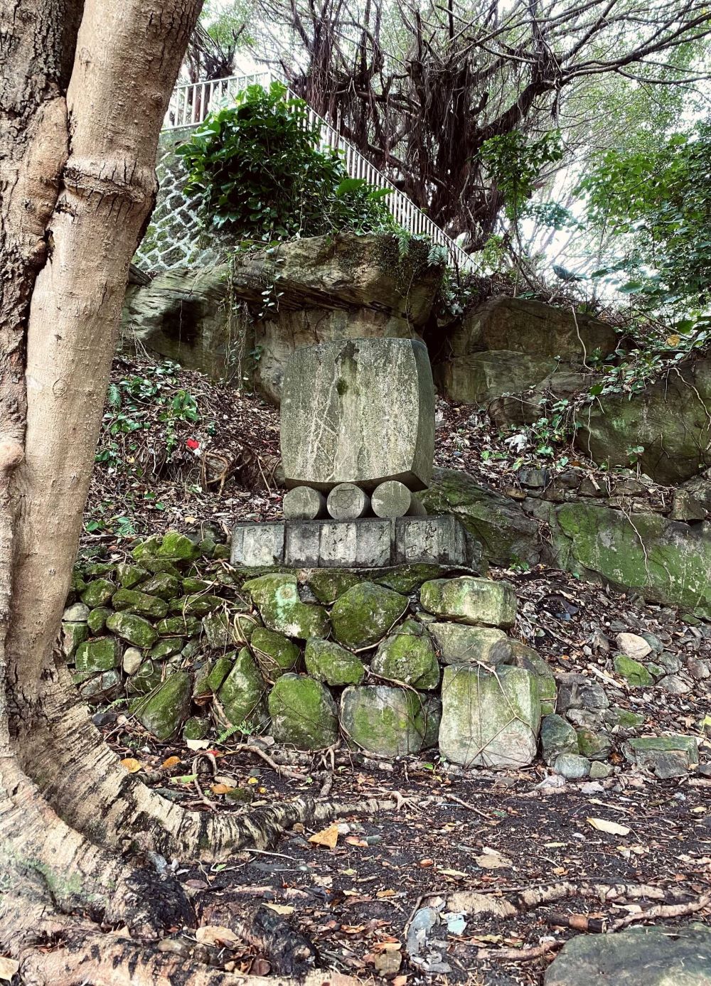 圓山臨濟護國禪寺旁的石碑。（攝影／劉錡豫）