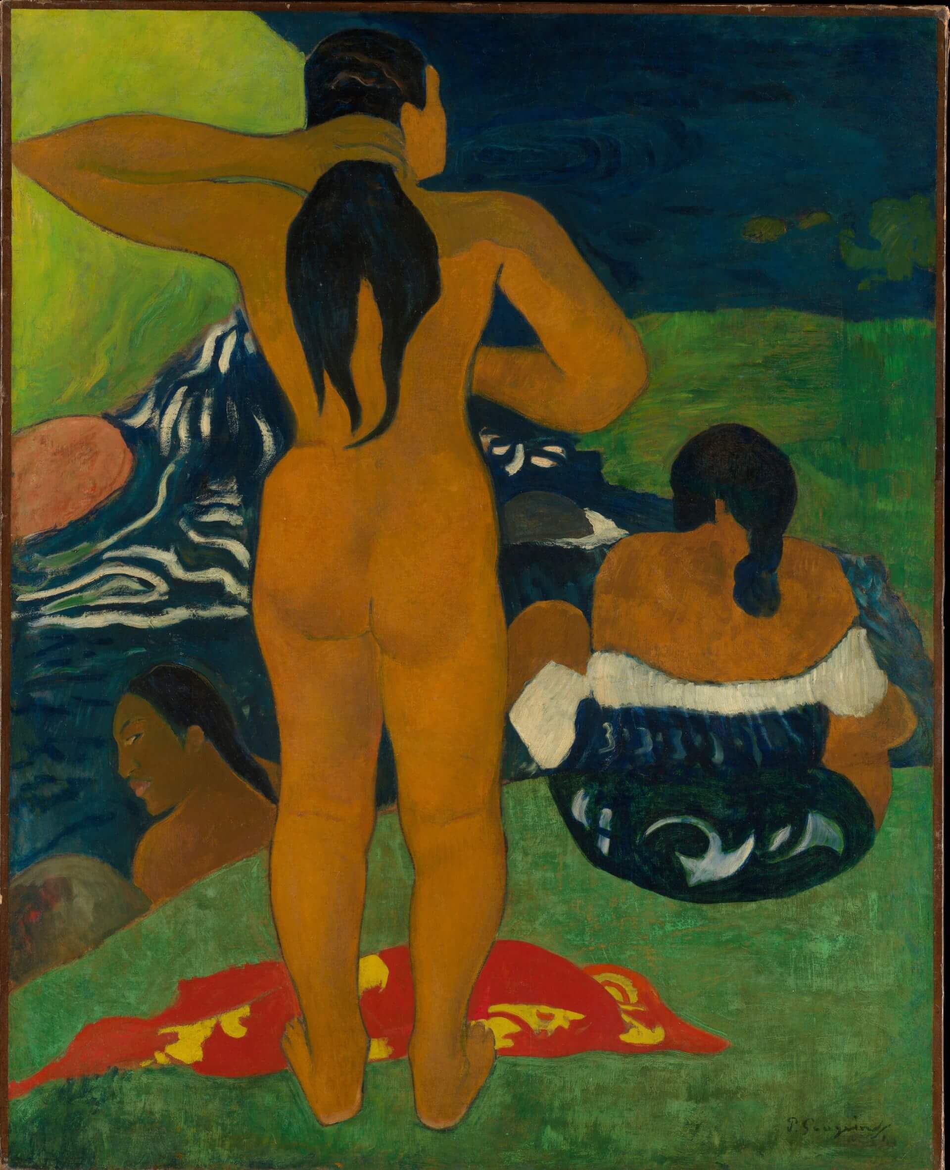 保羅・高更《大溪地的出浴女子》Tahitian Women Bathing，1892 年，油彩、紙裱於畫布，109.9×89.5 公分，羅伯特・雷曼捐贈，大都會藝術博物館藏。（© The Metropolitan Museum of Art…