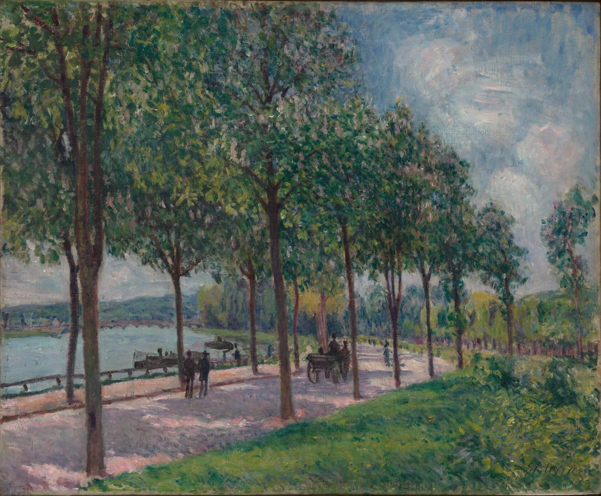 阿爾弗雷德．西斯雷《栗樹大道》（Allée of Chestnut Trees），1878，油彩畫布，50.2×61公分，羅伯特・雷曼捐贈，大都會藝術博物館藏。（© The Metropolitan Museum of Art，Public…
