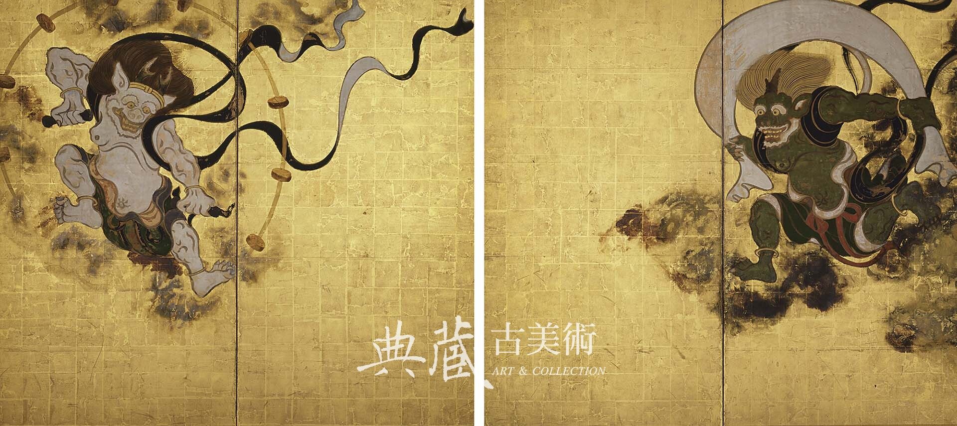 圖5 國寶 江戶時代17世紀 俵屋宗達〈風神雷神圖屏風〉，各長154.5公分，寬169.8公分，京都建仁寺藏。全期展出。
