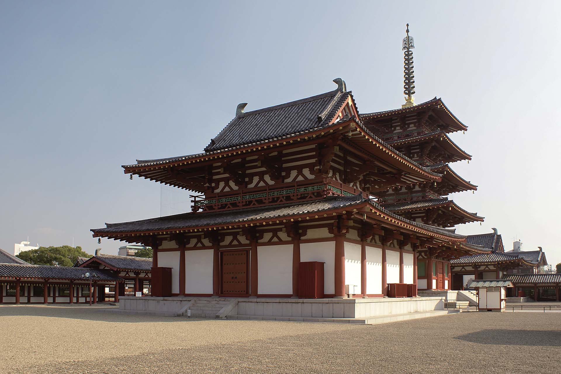 四天王寺中心伽藍。圖取自Wikimedia Commons。©663highland