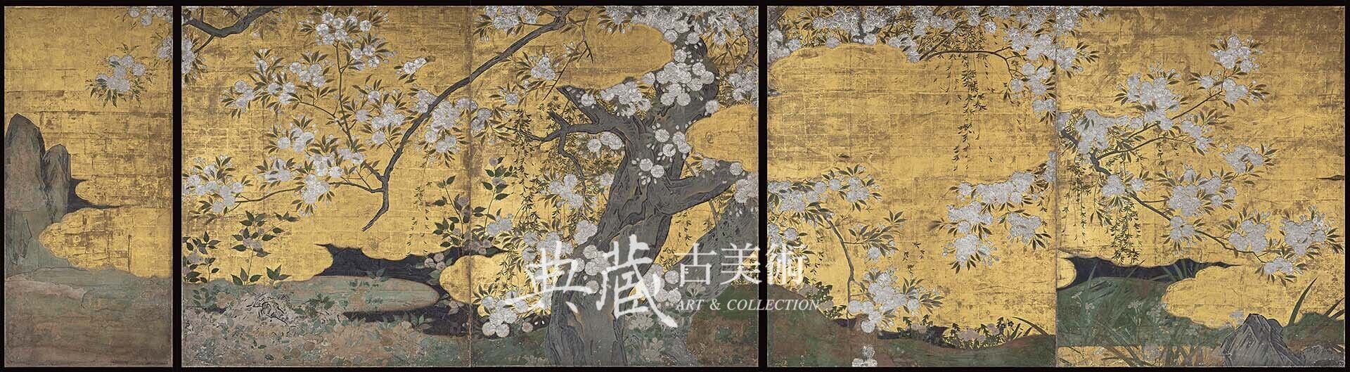 圖4 國寶 桃山時代1592年左右 長谷川久藏《櫻圖》，京都智積院藏。4月26日至5月11日展出。