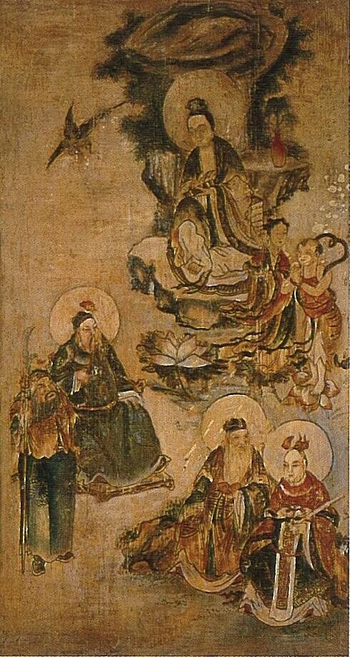 李梅樹，《觀音圖》（局部），約1920，木板彩繪。（圖片來源：《人親土親：李梅樹百年紀念特別專輯》）