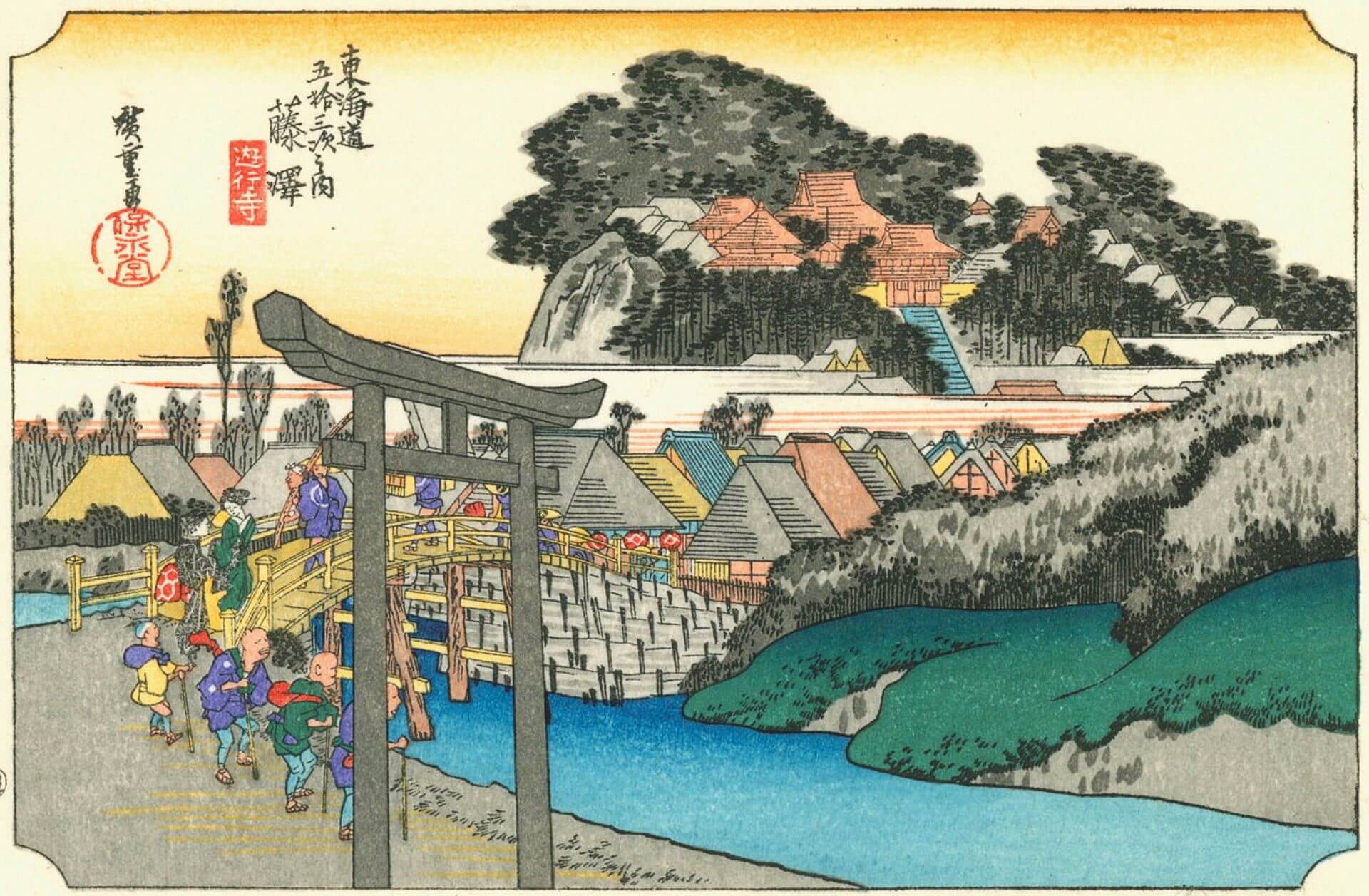 浮世中的日本街景：歌川廣重《東海道五十三次》的旅人風貌| 典藏