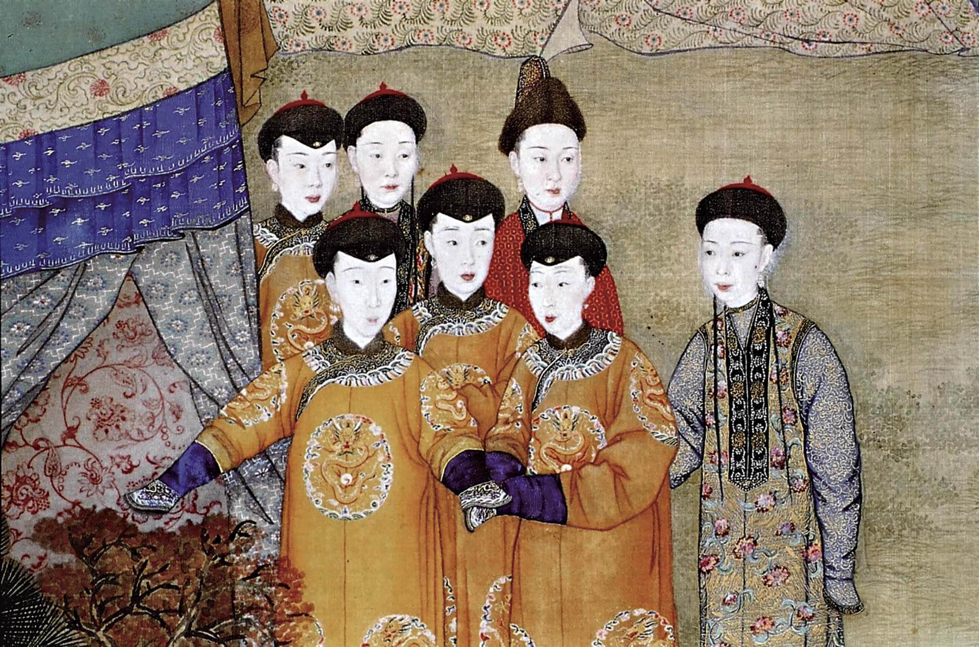圖8 清乾隆 郎世寧〈塞宴四事圖〉局部，絹本設色，312×554公分，北京故宮博物院藏。圖取自Wikimedia Commons ©Palace Museum, Beijing。