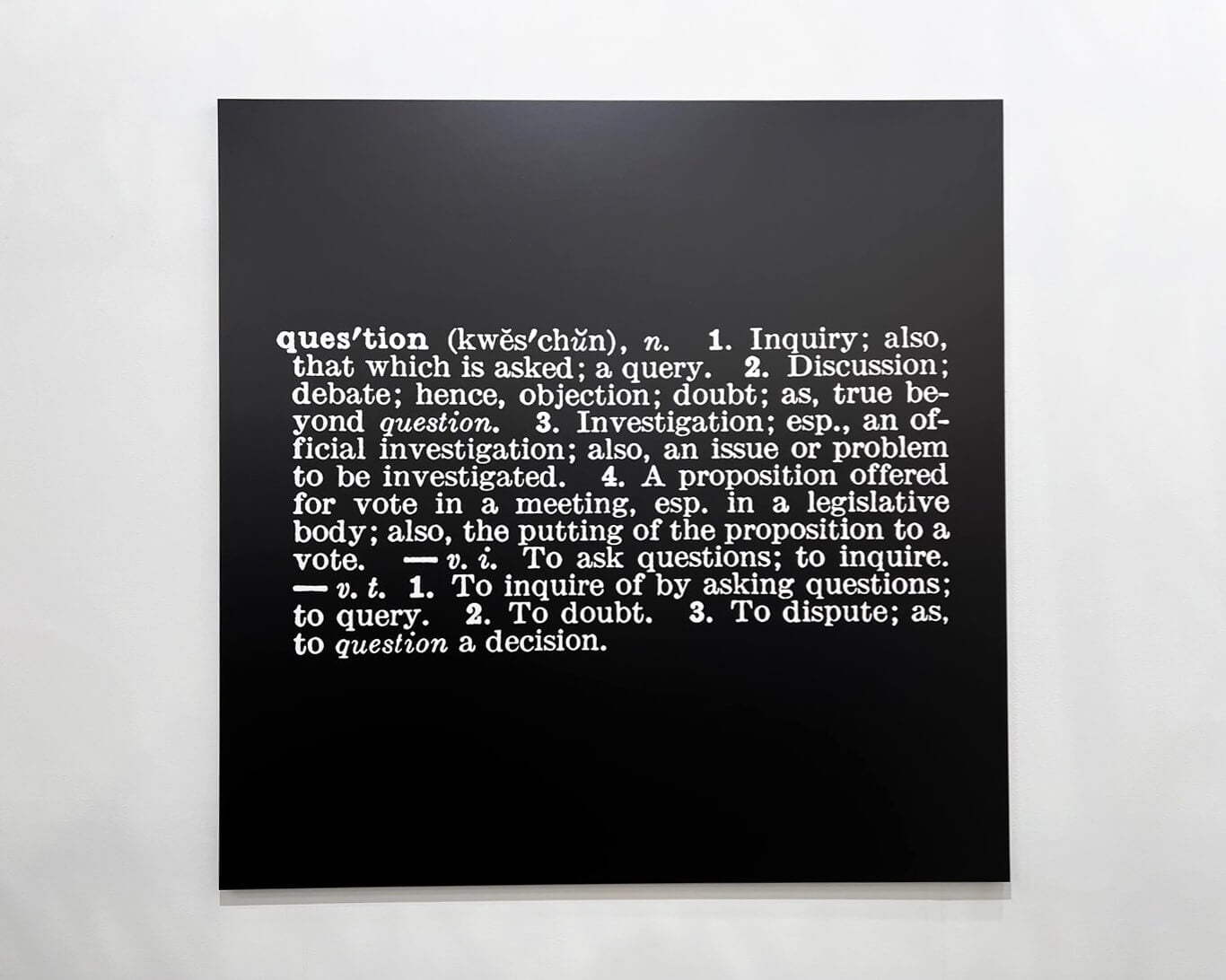 約瑟夫．科蘇斯（Joseph Kosuth），《題目（作為觀念的觀念藝術）[問題]》（英版〈韋氏字典〉》。（本刊資料室）