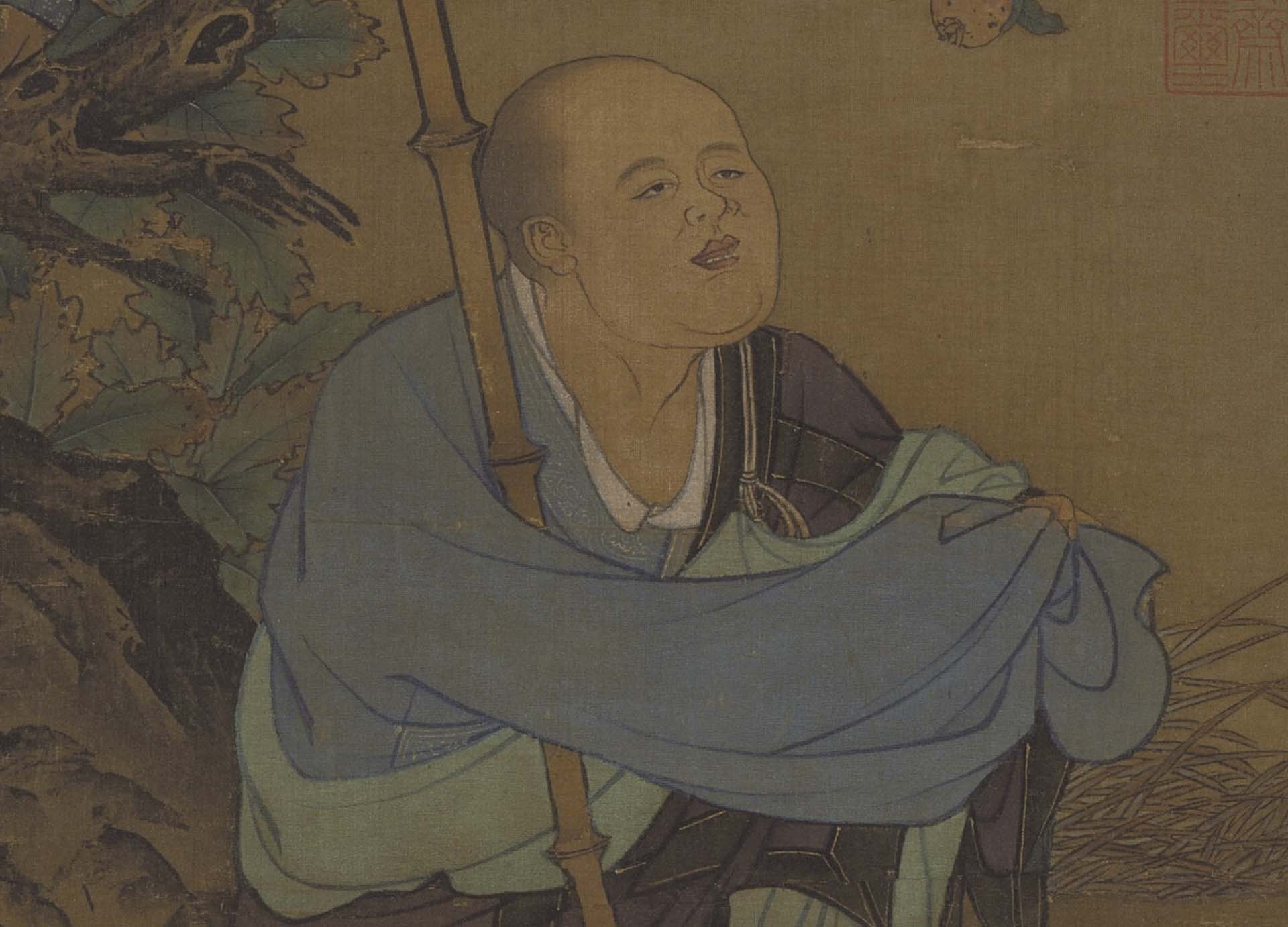 宋 劉松年〈畫羅漢〉（局部），絹本設色，117×55.8公分，國立故宮博 物院藏。©國立故宮博物院Open Data