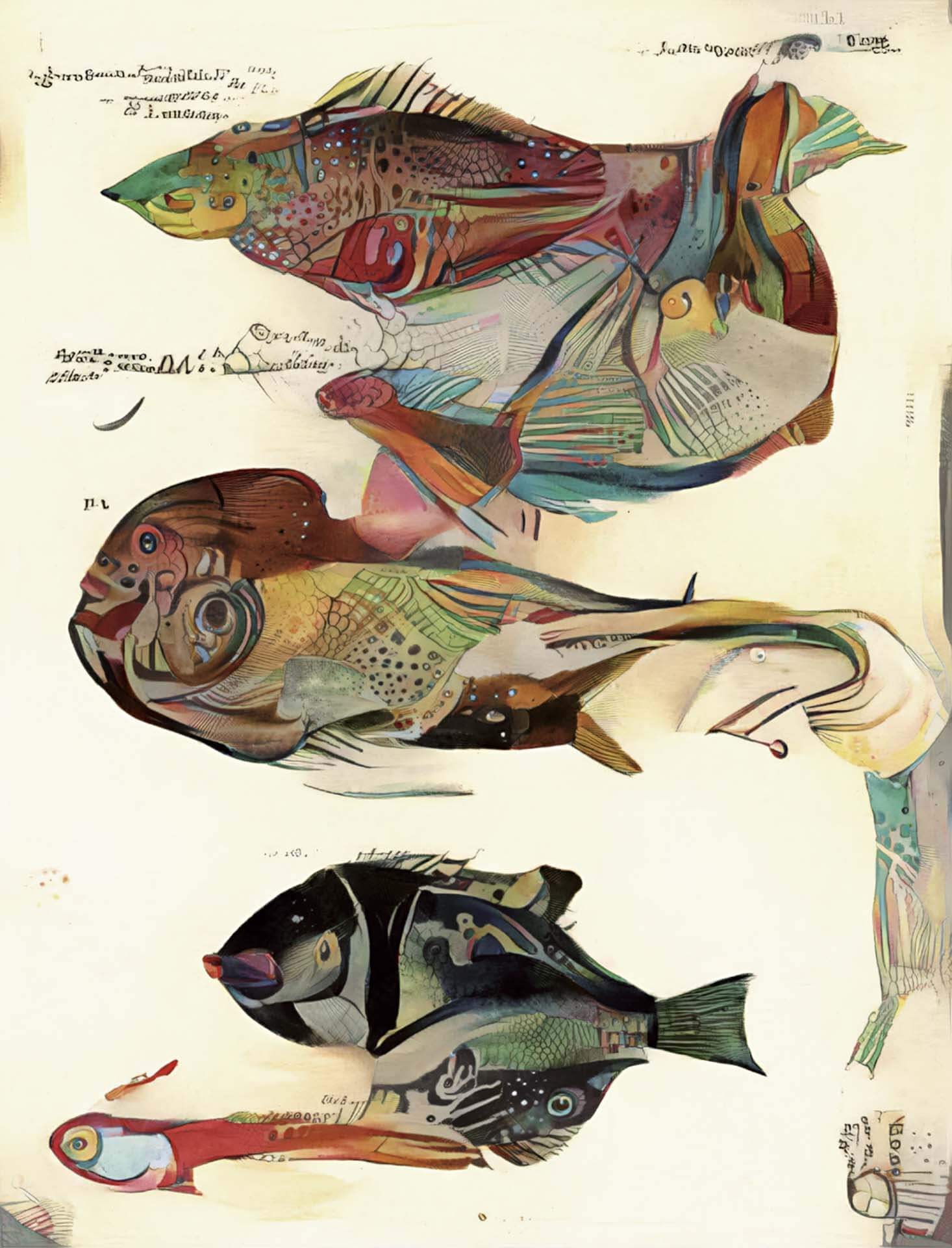 「人工自然史」系列作品之一《魚_4532》（fish_4532，2020）。（蘇菲亞．克雷斯波提供）