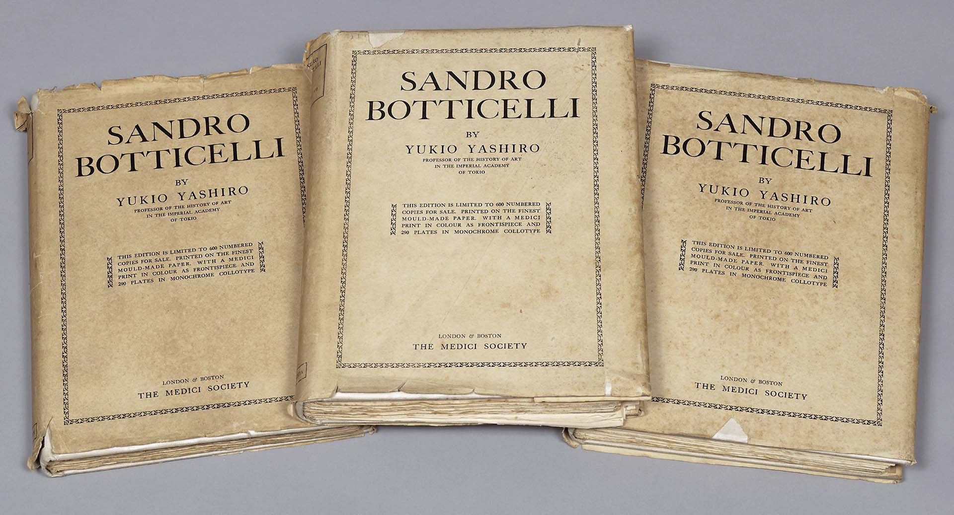 圖2 矢代幸雄《SANDRO BOTTICELLI》初版,高36公分,Medici Society,1925年出版。