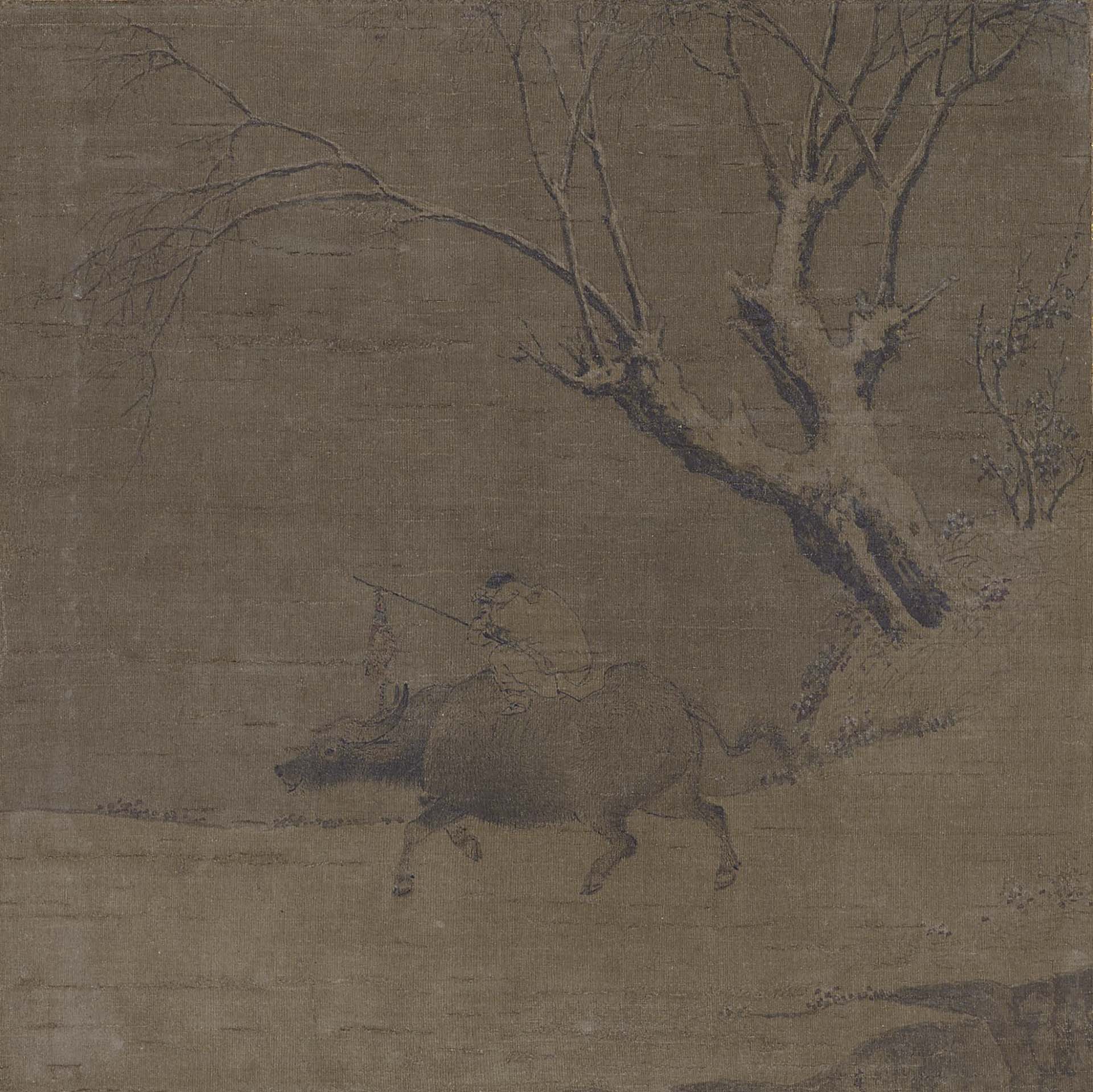圖5 國寶 南宋 李迪〈雪中歸牧圖〉,紙本設色,24.2×23.8公分,大和文華館藏(後期展出)。