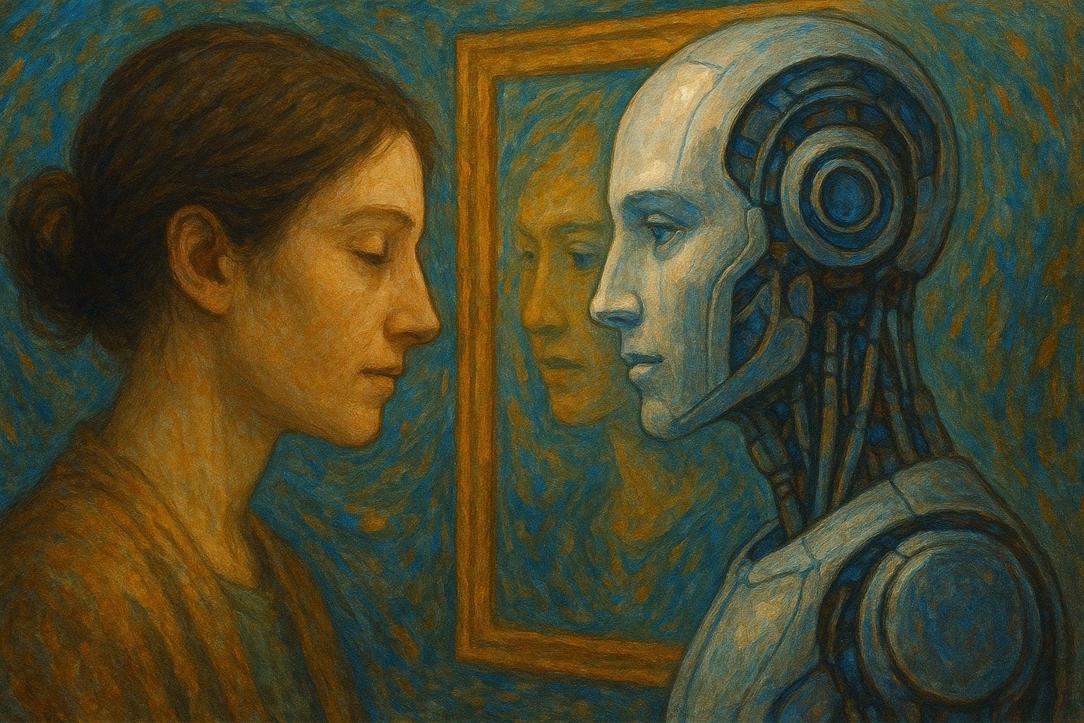 如何與AI課題相處？透過與AI相關的藝術作品，我們又能如何理解和想像與AI共存的未來？。（圖片由ChatGPT生成）