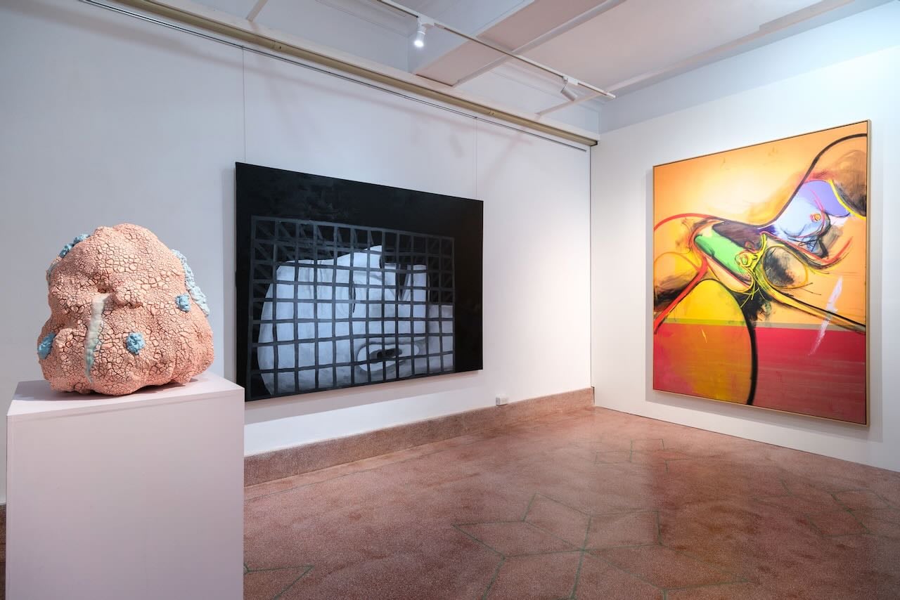 Brian Rochefort、Raphaela Simon、Daniel Richter作品於「城中客廳」展出現場。双木林藝術顧問DWA提供；攝影／張國耀