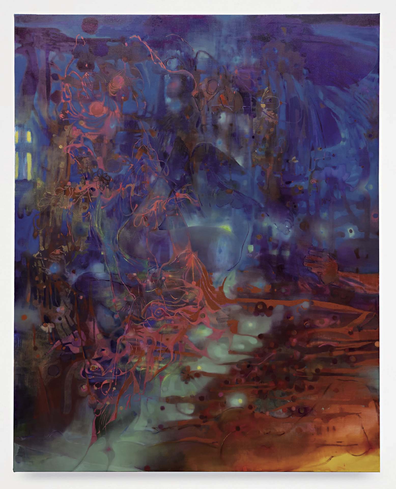 李黑地 | Drowning in the Thick Air of the Dissolute 油彩、畫布 200×160 cm 2024（© 李黑地，Photo courtesy Pippy Houldsworth Gallery）