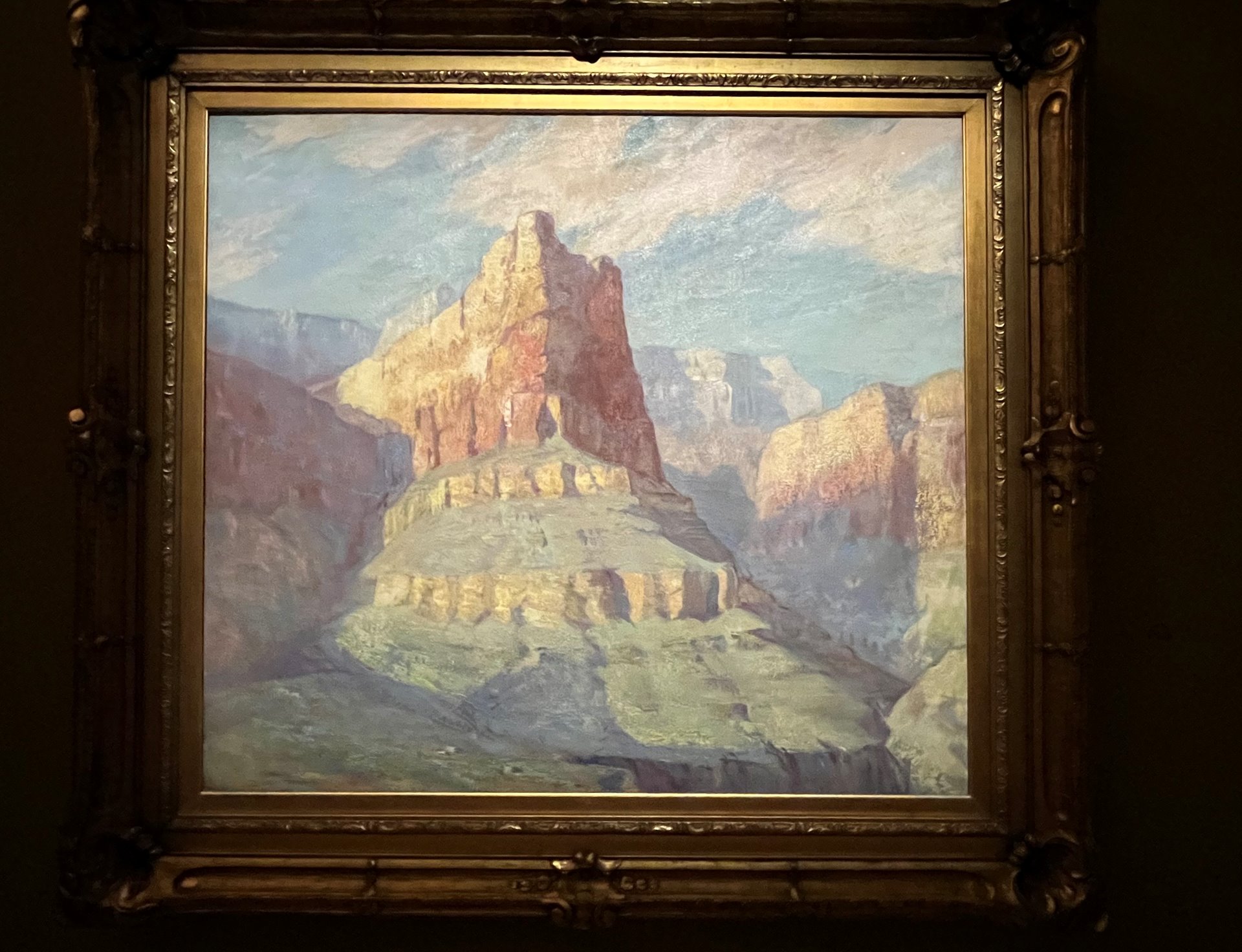 德威特・帕夏爾（DeWitt Parshall&nbsp;）的《隱士溪峽谷》（Hermit Creek Canyon）於展場一景。（攝影／藍玉琦）