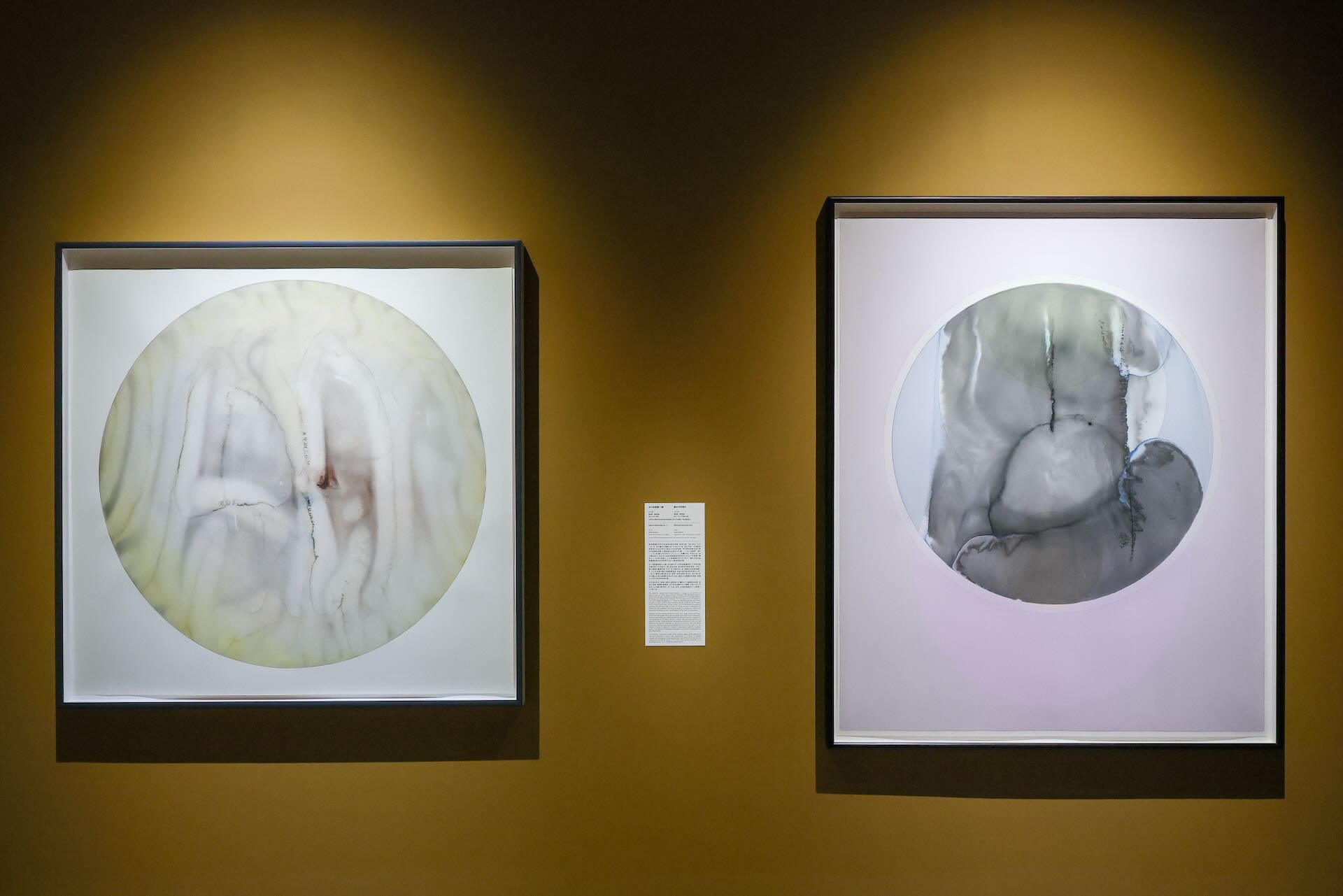 展覽展出與透納同樣關注壯麗冰川的奧拉弗．埃利亞松（Olafur Eliasson）作品，他運用冰河碎片創作，透過冰塊與顏料的交互作用，展現出自然的力量、不可預測性與脆弱之間的矛盾共存。圖：「威廉．透納特展：崇高的迴響」提供