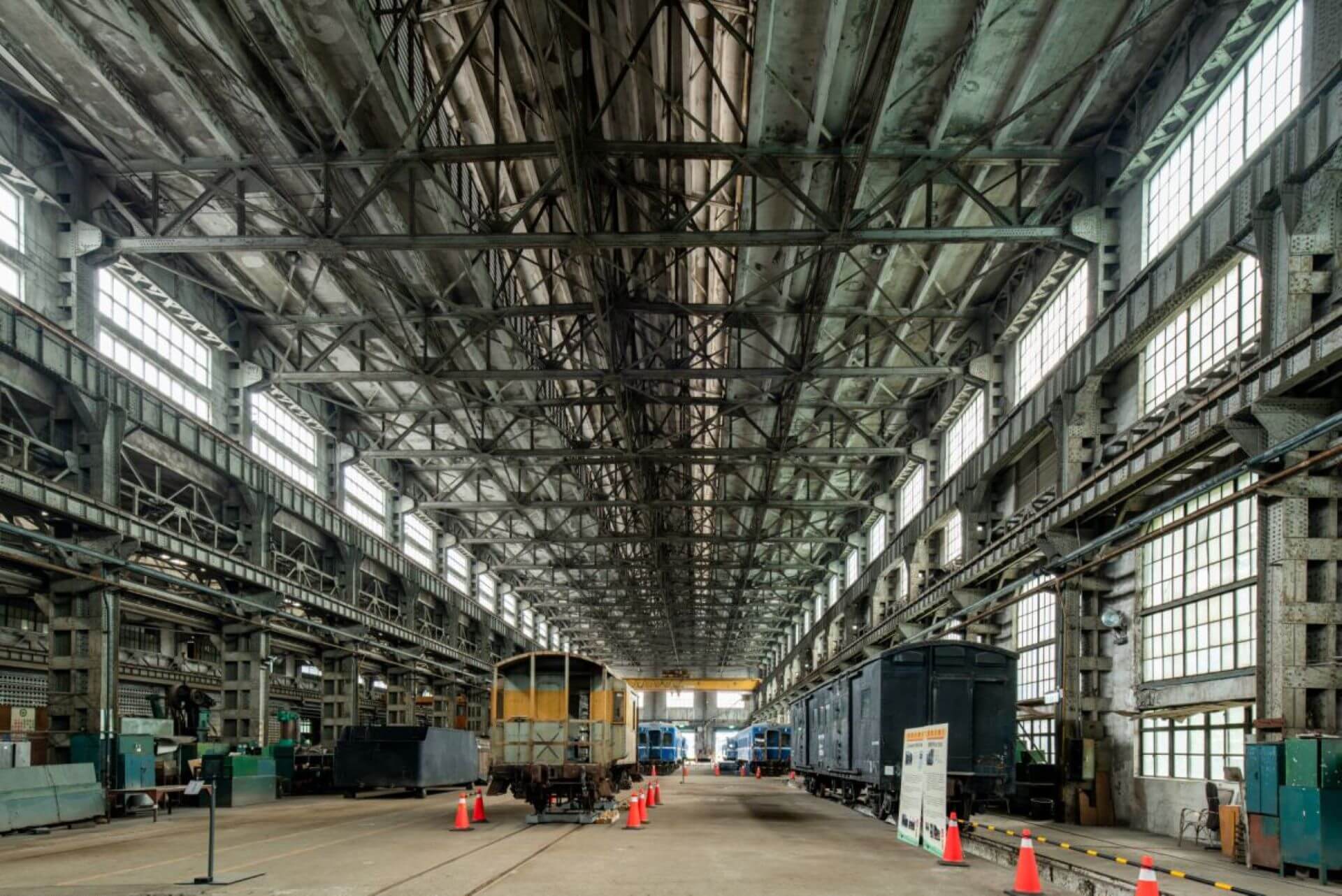 組立工場是臺北機廠最具代表性的核心建築。（國家鐵道博物館提供）