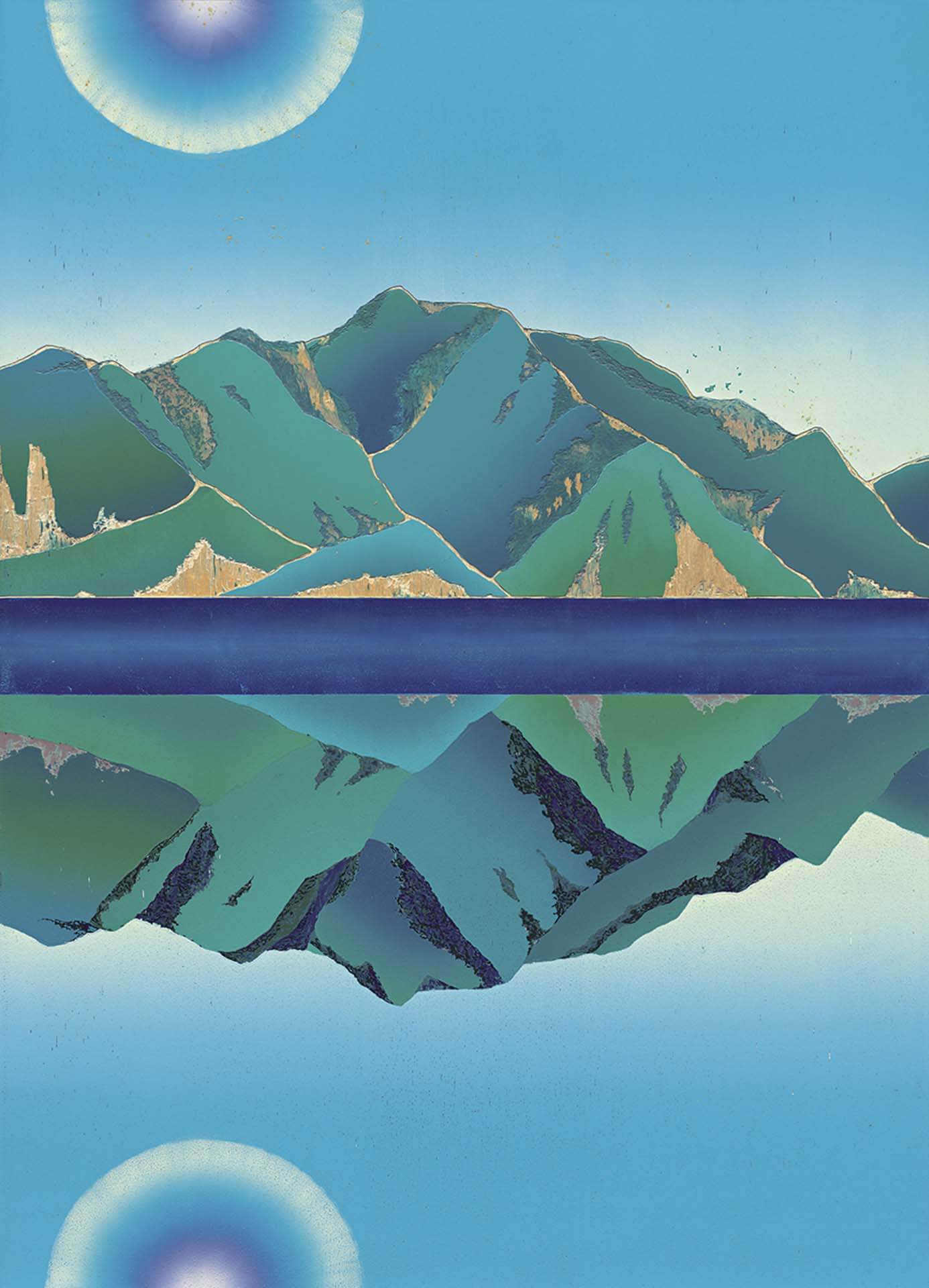 李屏宜，《山．形》，樺木板、油墨、 KAKITA版畫紙、原木框，84×60cm，2024。（李屏宜提供）