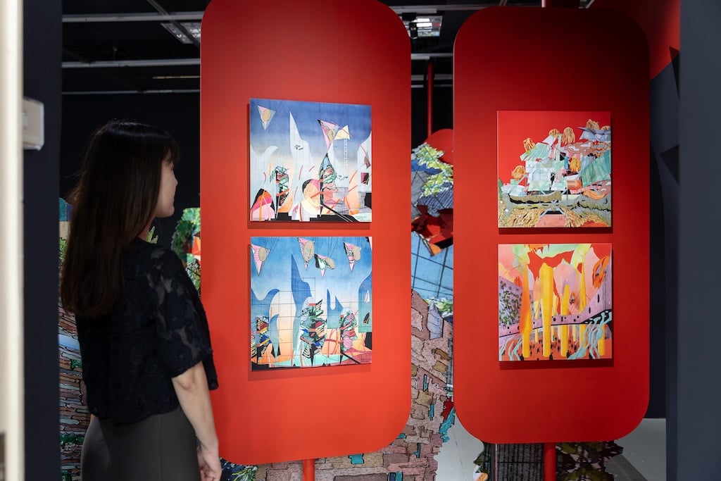 「彼得．庫克『山／市』個展」展場一隅。（台北當代藝術館提供，攝影／王士源）