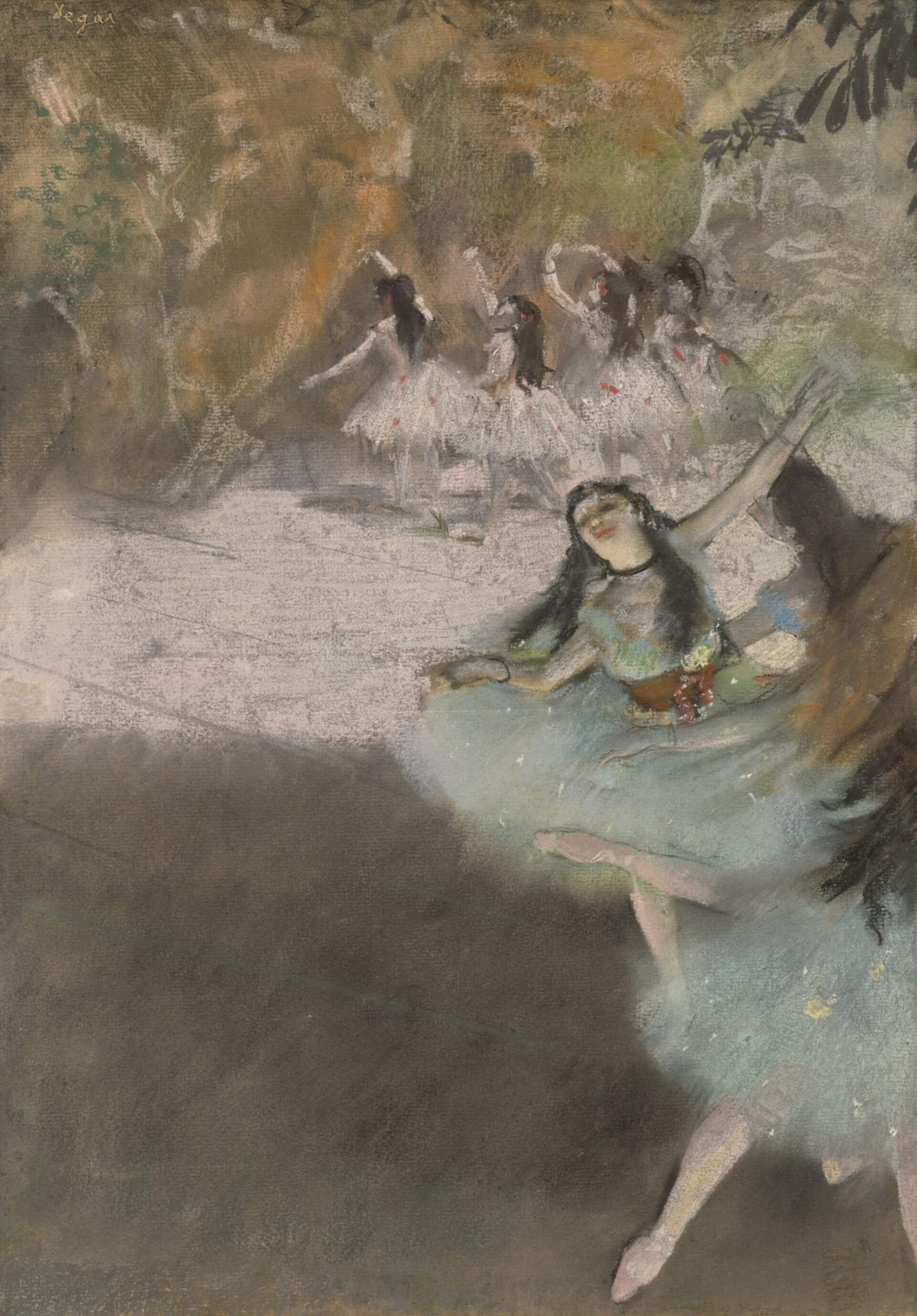 圖4 竇加（Edgar Degas），《在舞台上》（On the Stage），1876-1877，粉彩，59.2×42.8 公分，芝加哥藝術博物館（Art Institute of Chicago）藏。（芝加哥藝術博物館典藏資料庫）