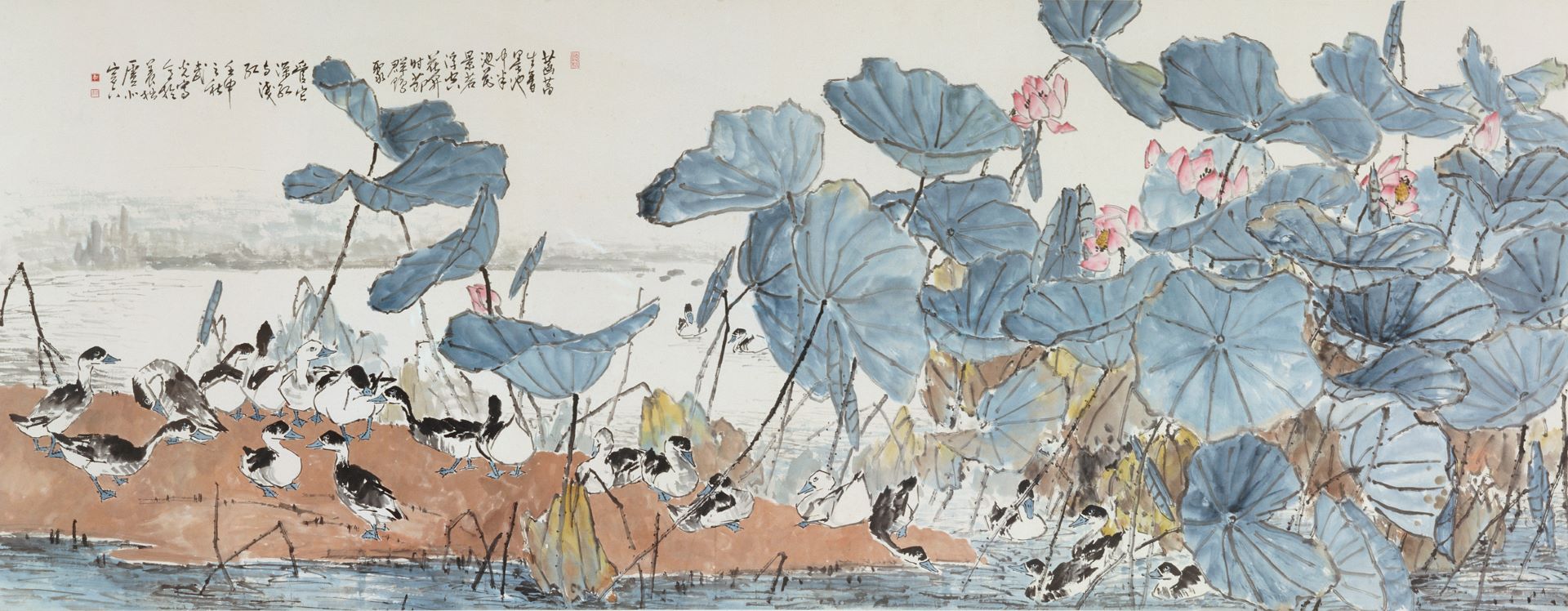 桃園市立美術館典藏品戴武光《荷塘小憩》。(桃園市立美術館提供)