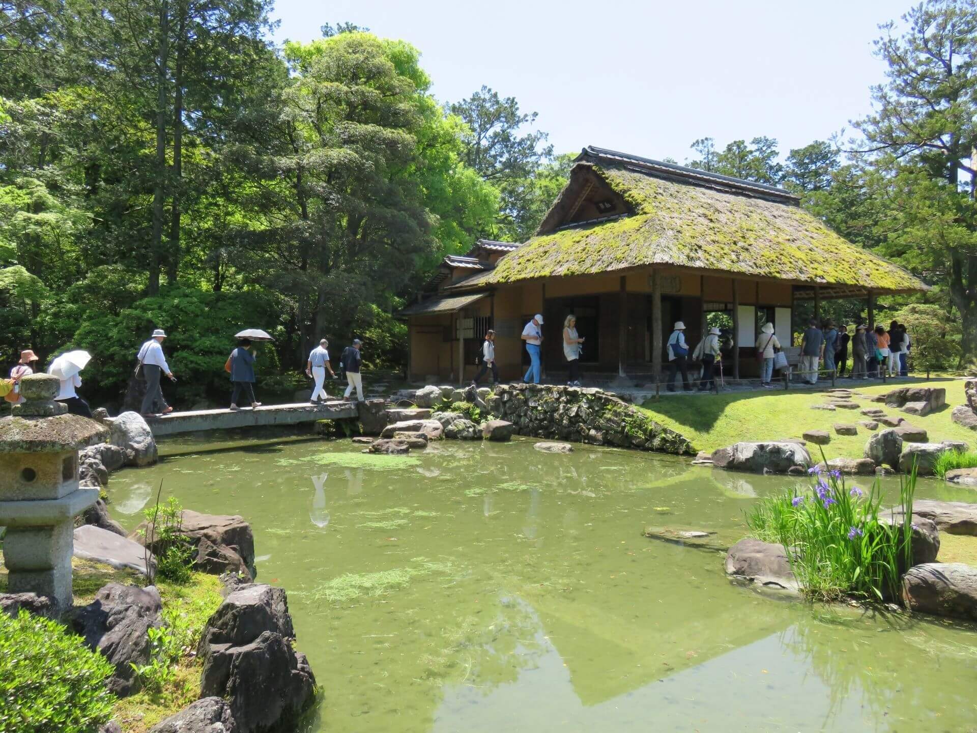 桂離宮的皇室貴族會在四季於不同茶屋舉辦茶會，春天在笑意軒、夏天在賞花亭、秋天在月波樓、冬天在松琴亭，反映優雅的宮廷飲茶文化。（攝影／朱佑霖）