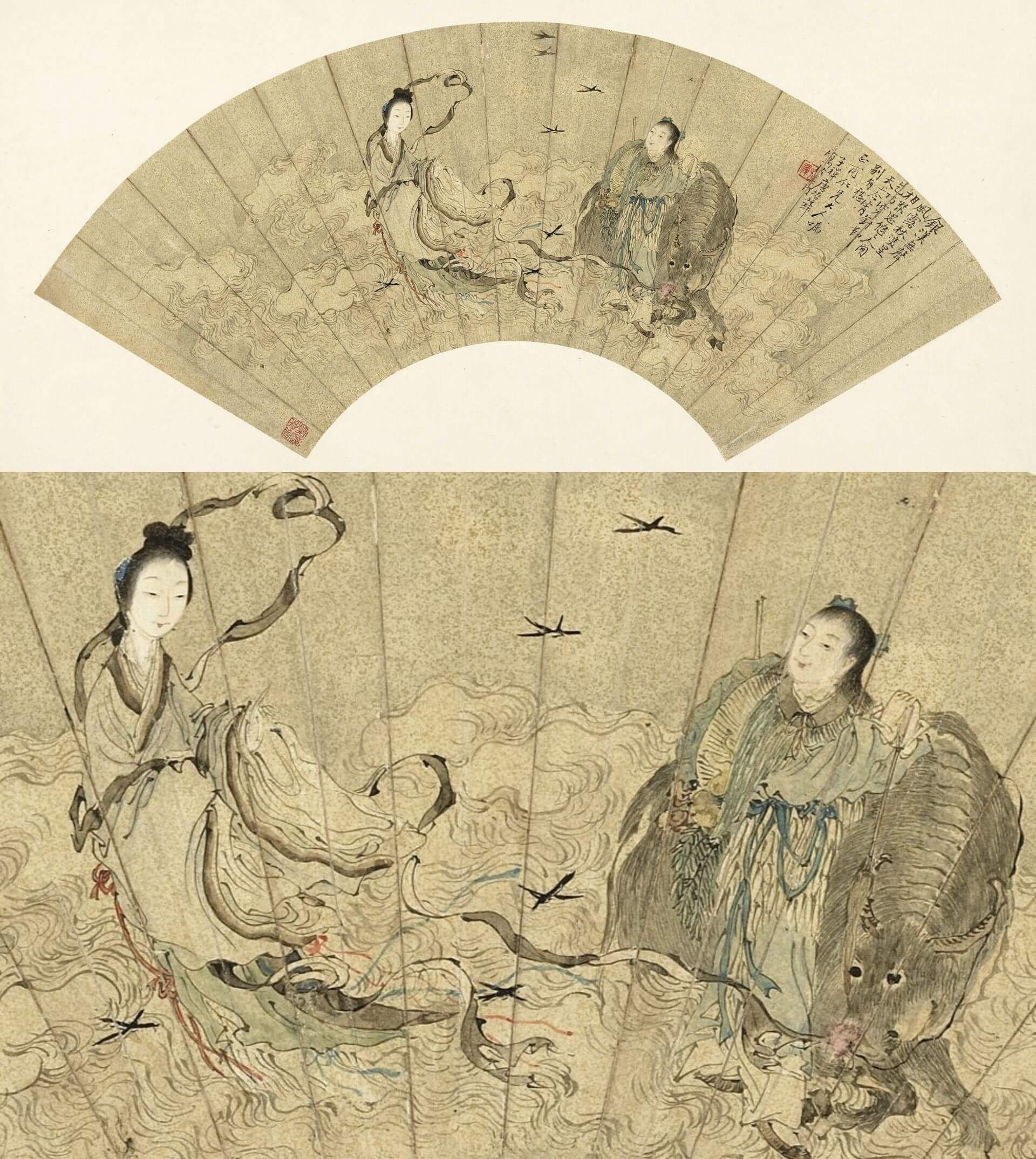 清代 唐培華《牛郎織女單片》，國立故宮博物院藏。（©國立故宮博物院OpenData）