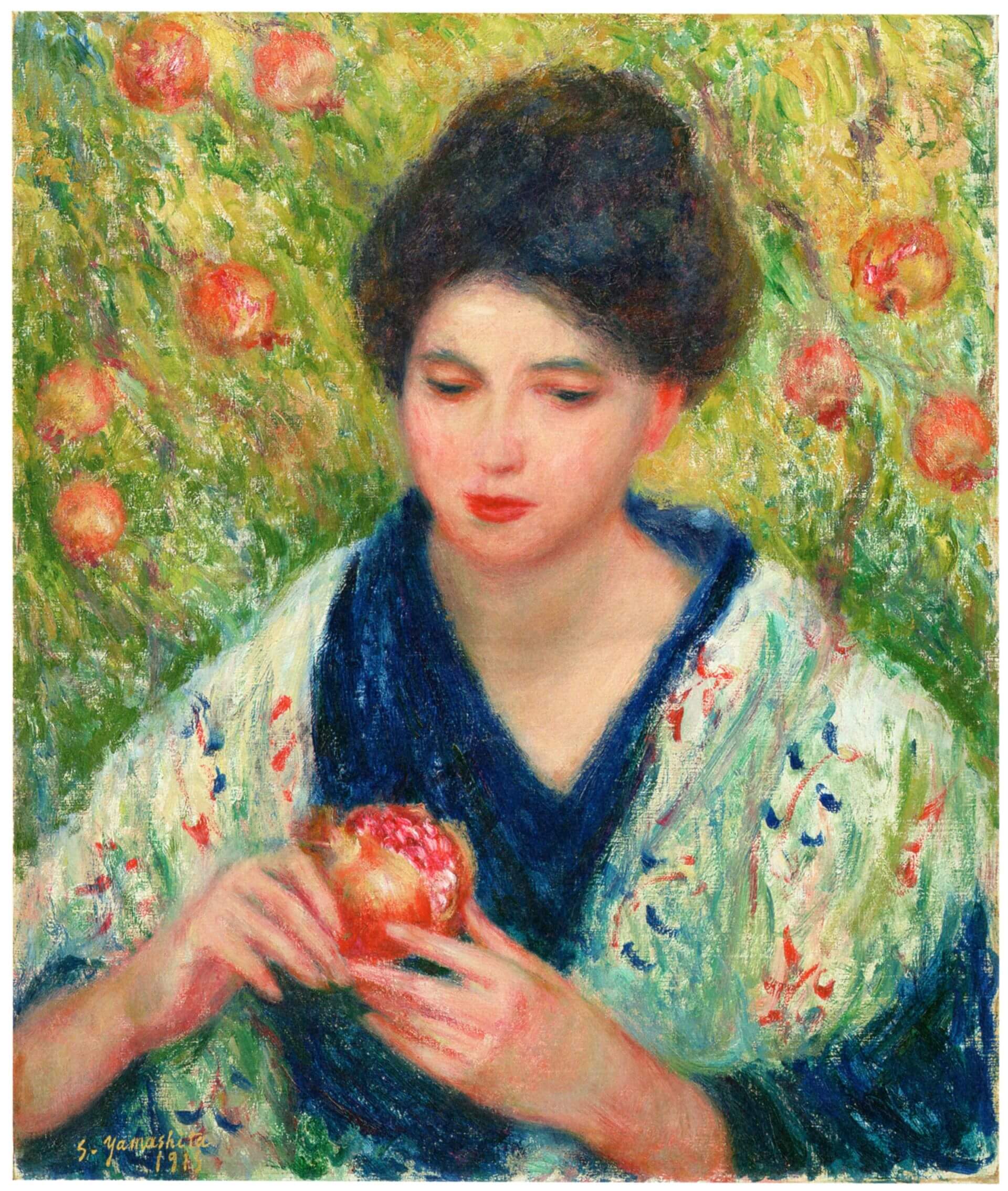 圖14 山下新太郎《供物》，1915，油彩畫布，55.2 × 46.1公分，石橋財團アーティゾン美術館藏。引自東京都美術館編，《Frontiers of Impressionism Paintings from Worcester Art…
