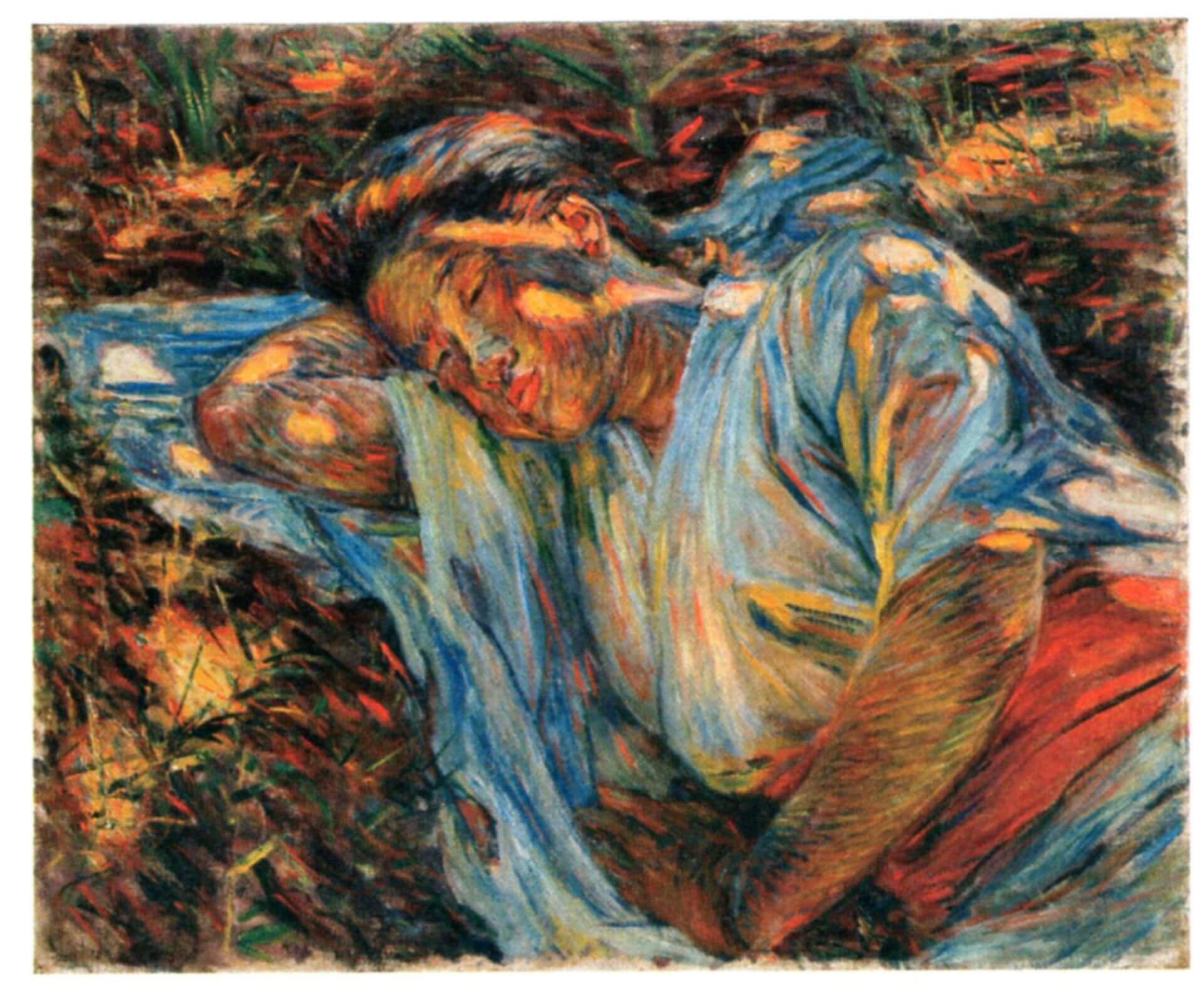 圖3 黑田清輝《午睡》，1894，油彩畫布，49.8 x 61公分，東京國立博物館藏。引自東京都美術館編，《Frontiers of Impressionism Paintings from Worcester Art Museum》（東京…