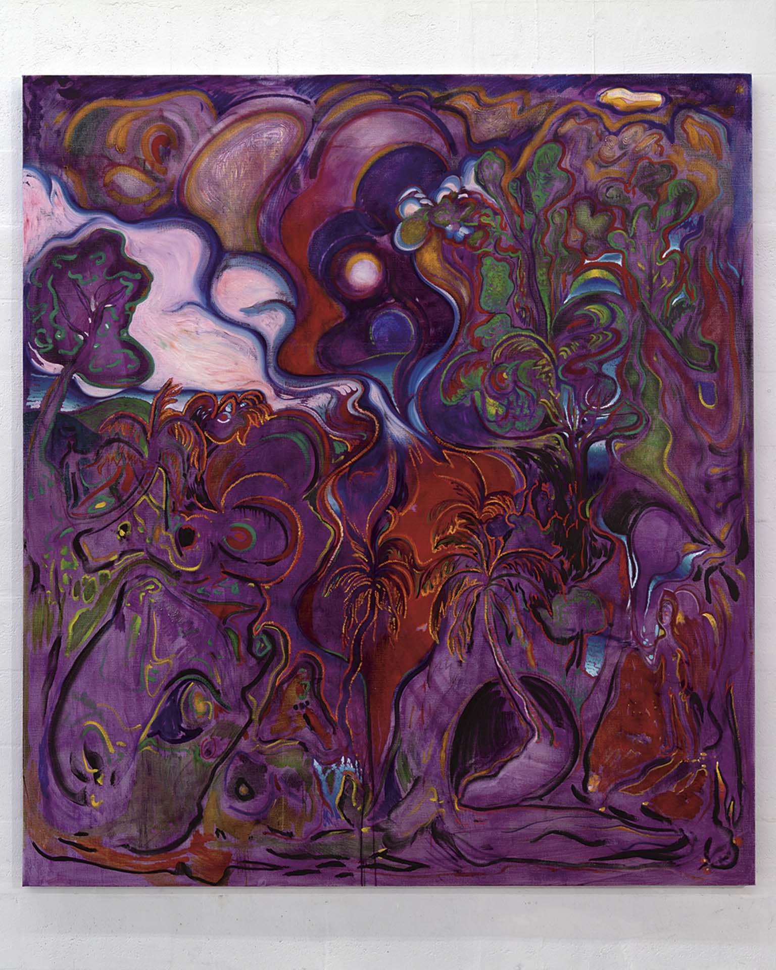 亞歷杭德羅.皮涅羅.貝洛|小夜曲 亞麻布面油畫 213.4×193 cm 2025年 ©亞歷杭德羅.皮涅羅.貝洛(佩斯畫廊提供)
