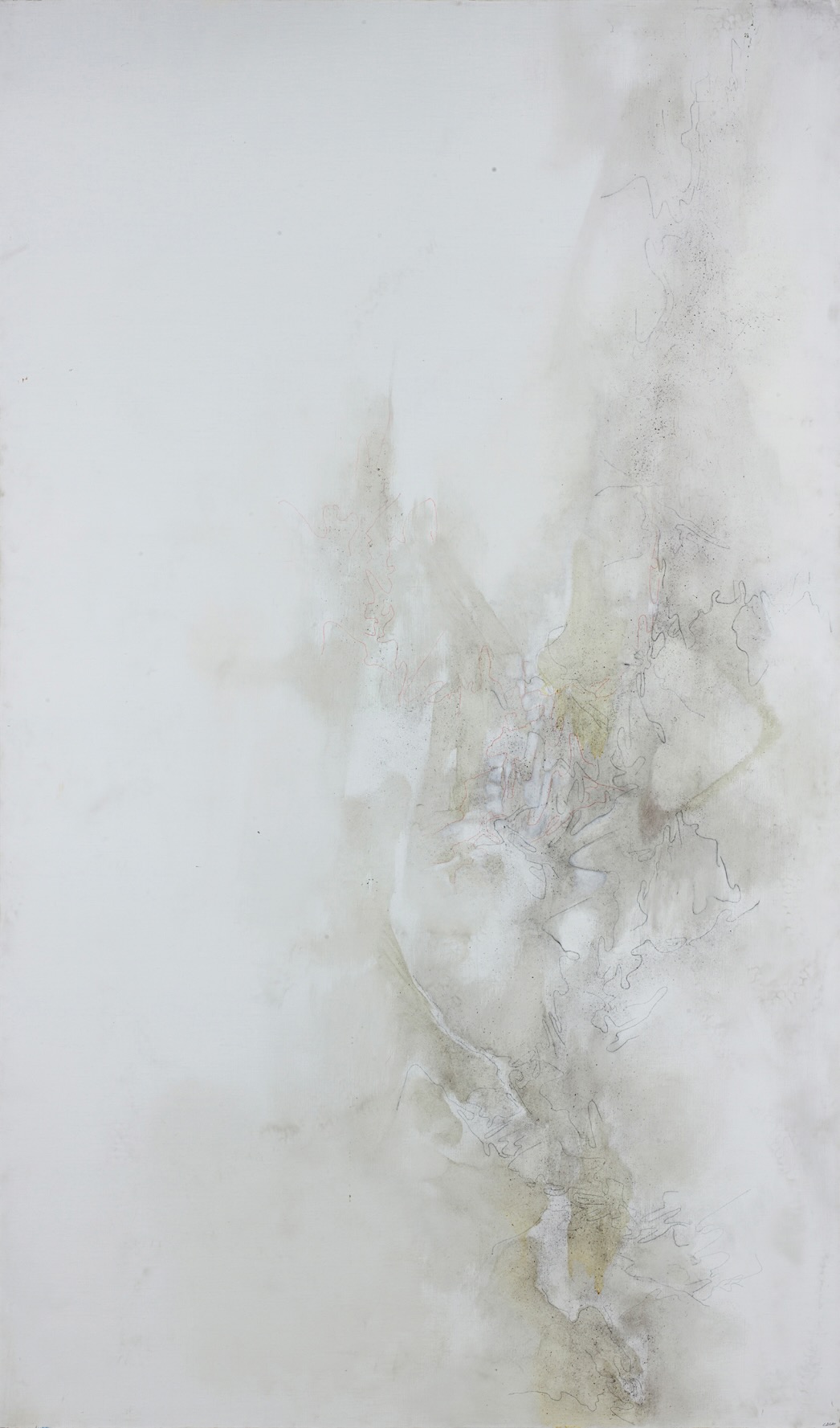 謝景蘭（Lalan），《皚白之上》（On the White），1988，油彩布本，196 x 116cm。季豐軒提供