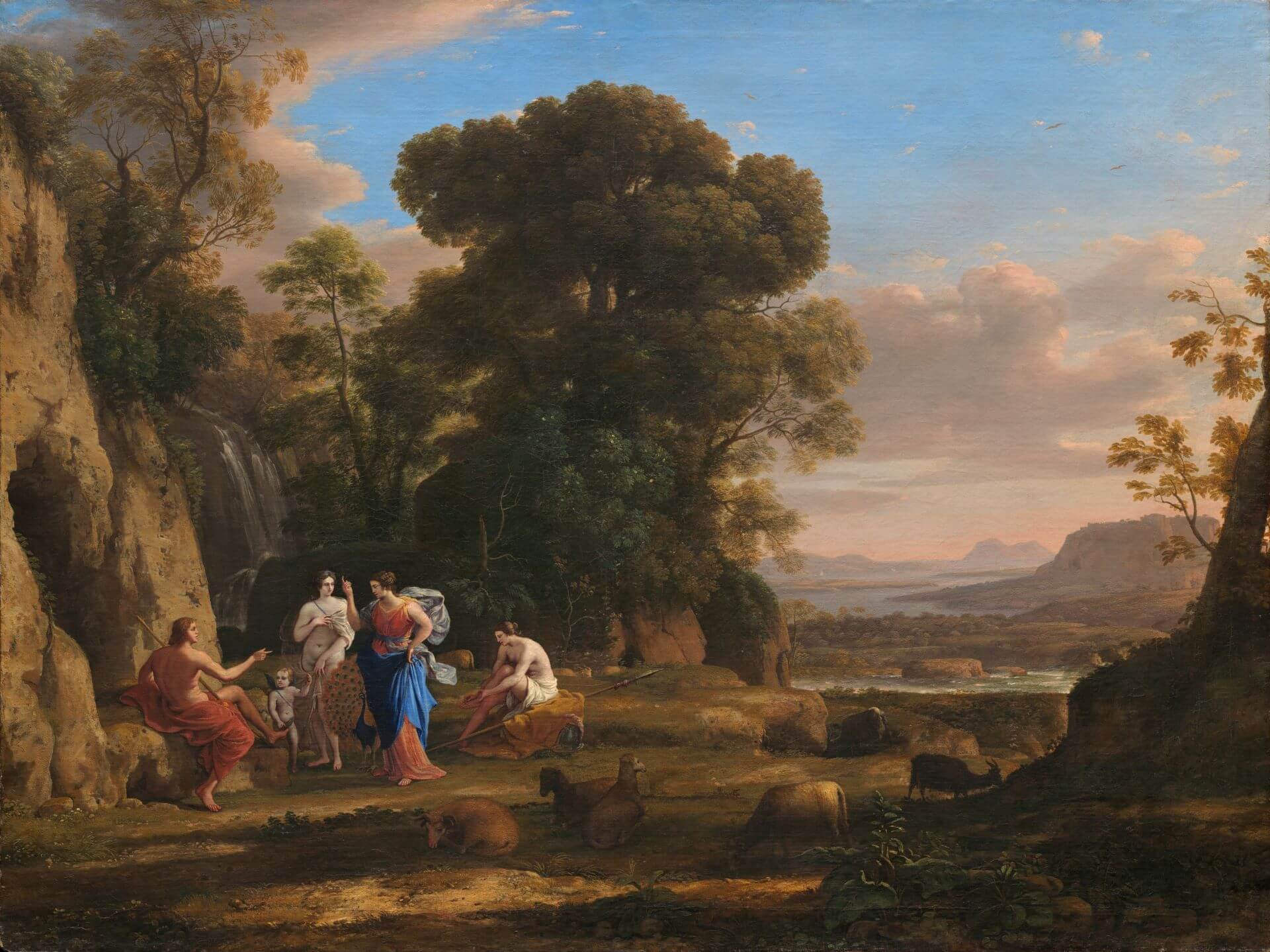 洛蘭（Claude Lorrain）《帕里斯的評判》（The Judgment of Paris），1645-1646， 油彩畫布，112.3×149.5公分，華盛頓國家藝廊（National Gallery of Art, Washing…